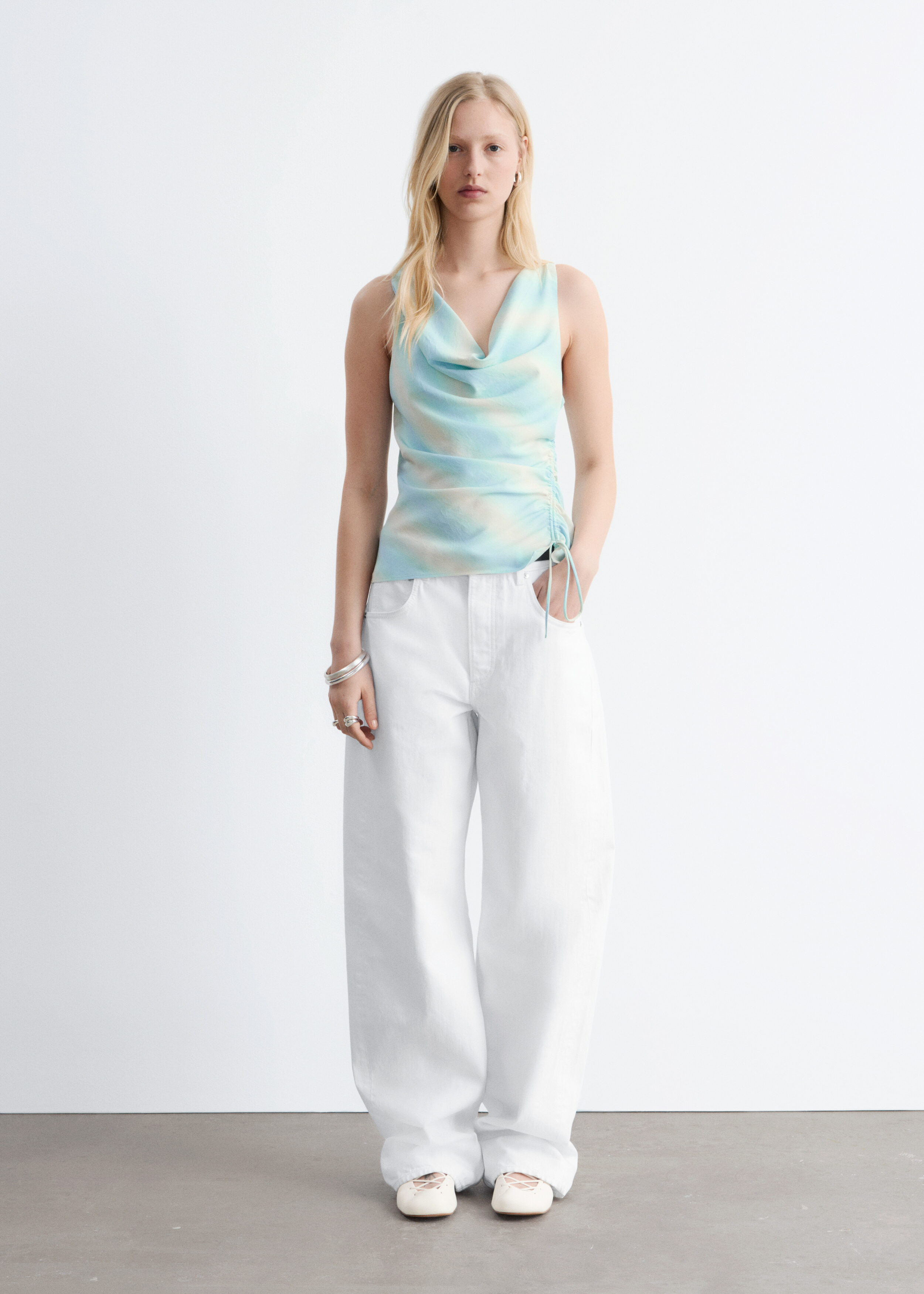 & Other Stories COWL-NECK DRAWSTRING TOP