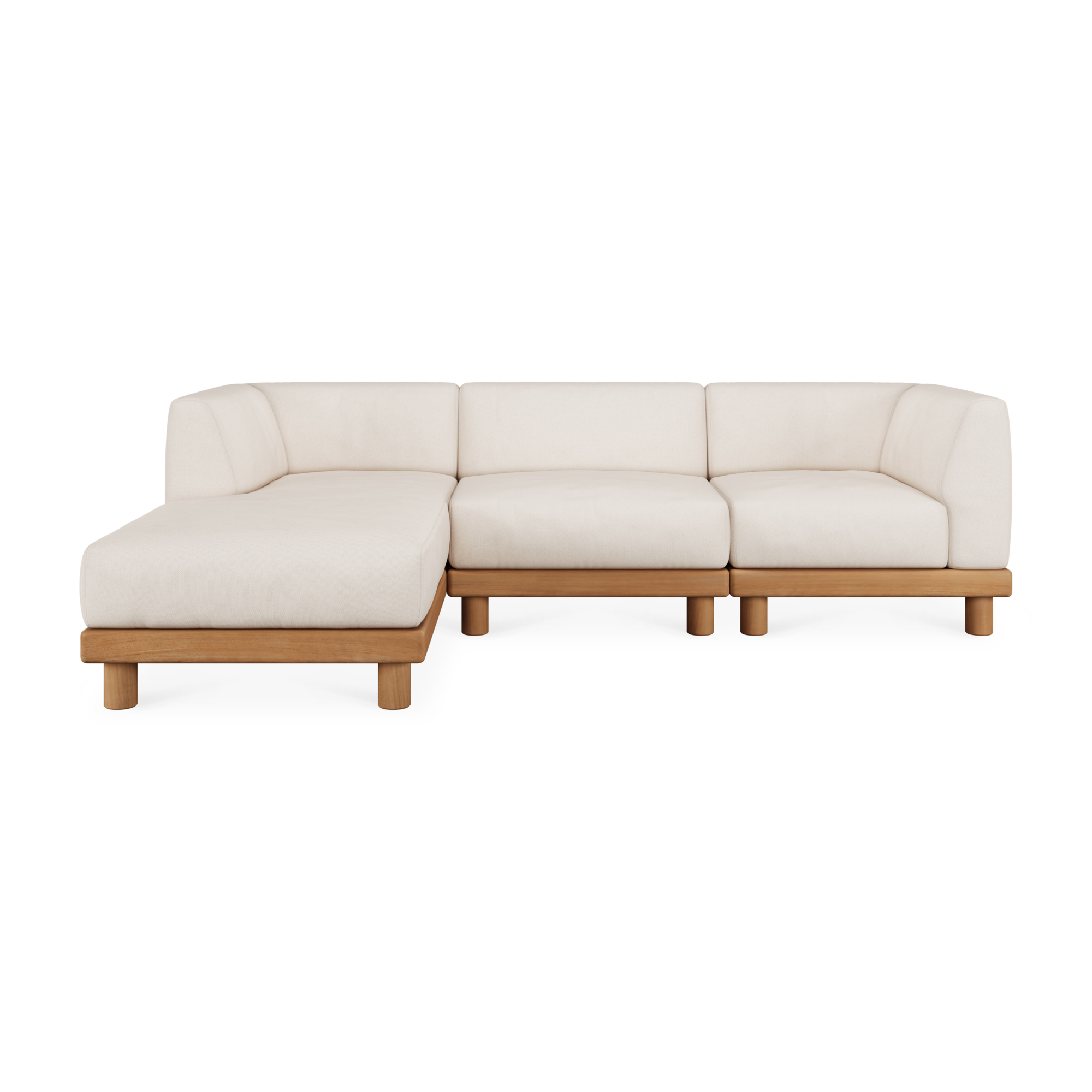 Modulaire bank Monocle outdoor wit set 3 zits lounge L