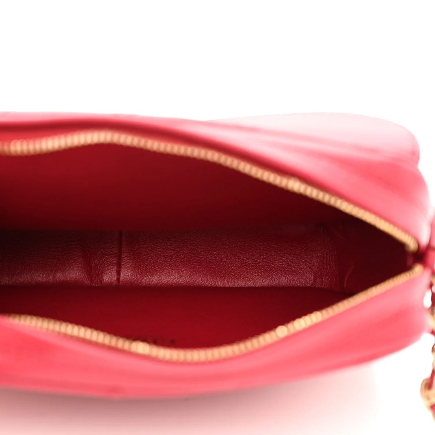 Lambskin Quilted Chain & Tassel Small Camera Case Fuchsia - Top Club