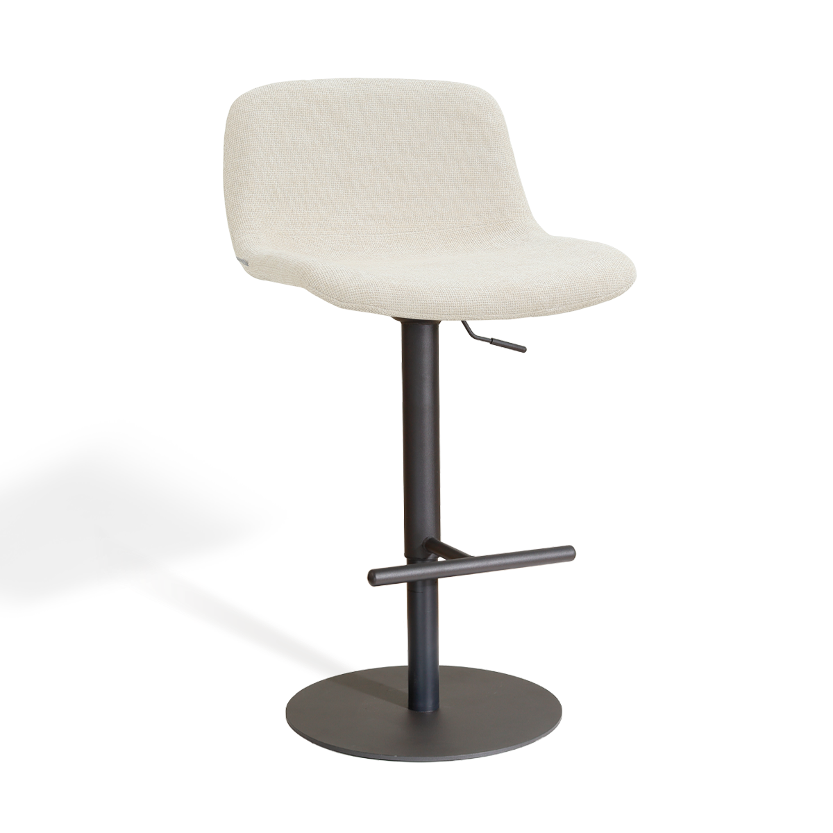 Barkruk Niva-Mats zwart onderstel cottonbeige
