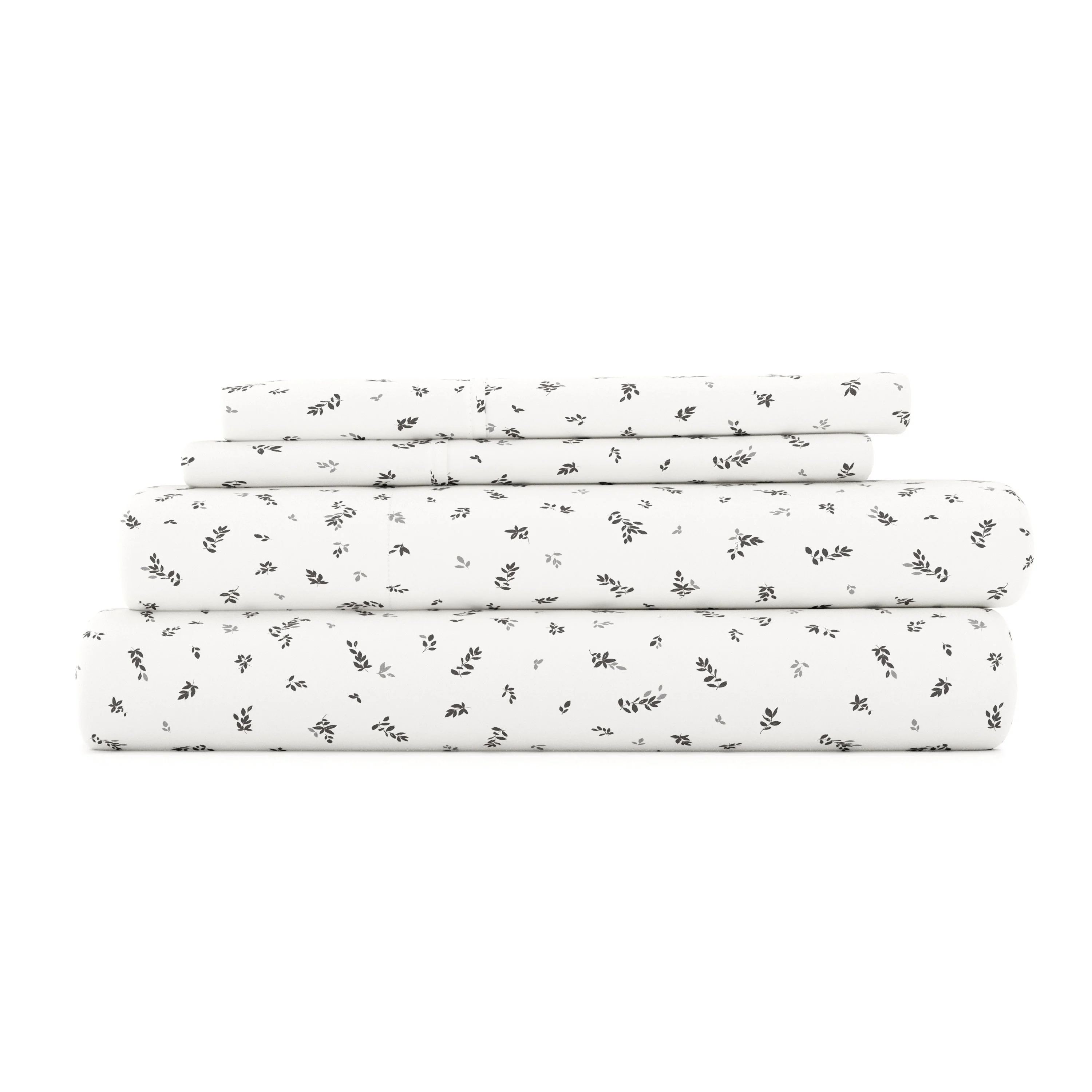 Spotted Leaves Pattern 4-Piece Sheet Set - Sale