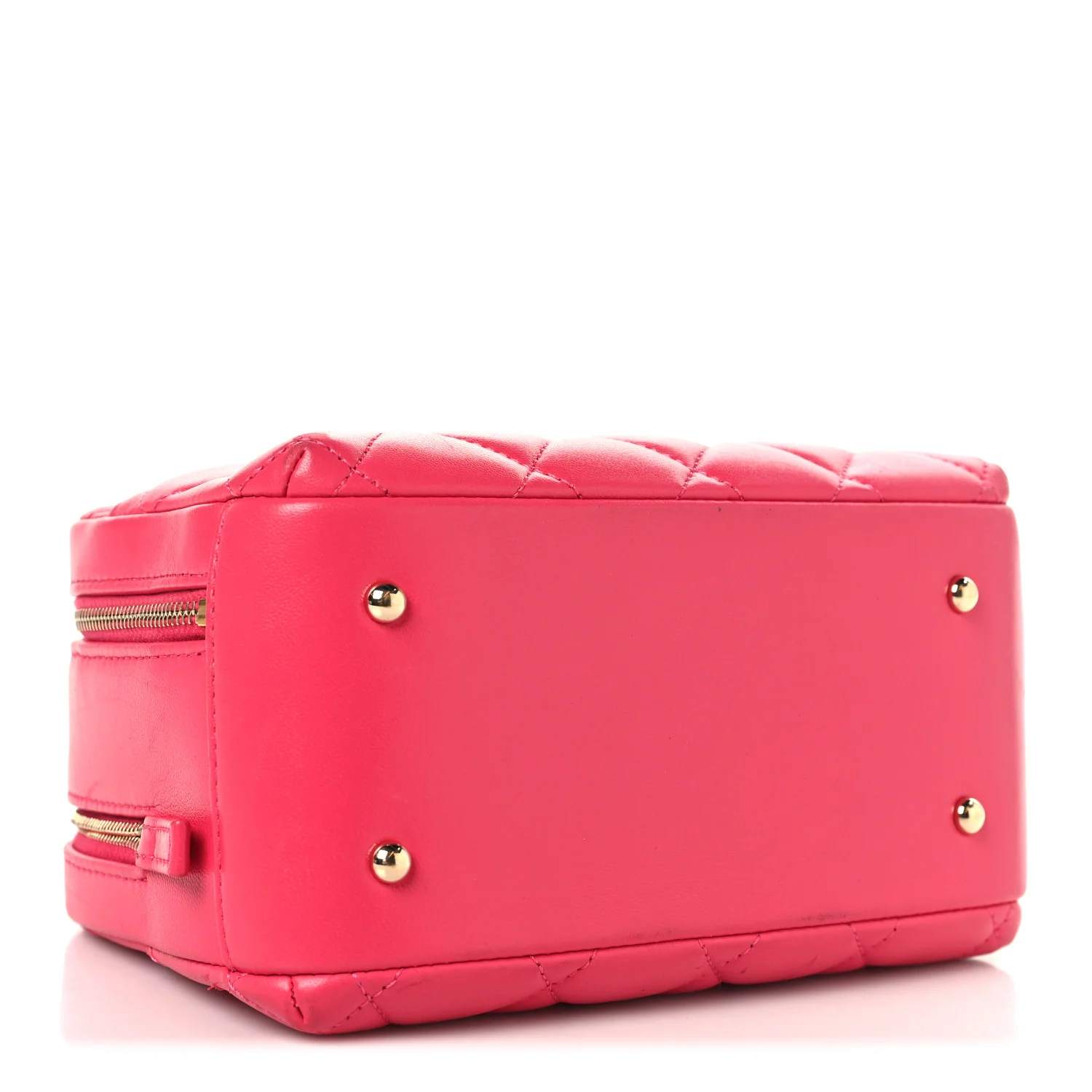 Lambskin Quilted Small Trendy CC Bowling Bag Pink - Top Club