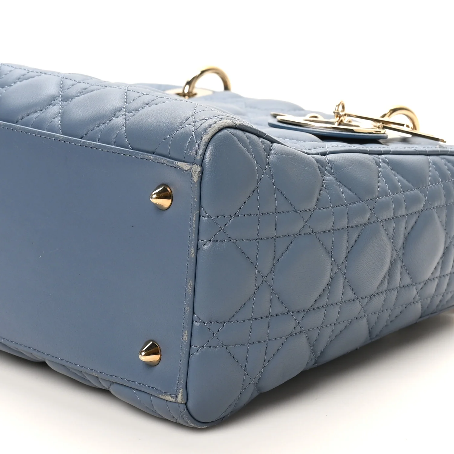 Lambskin Cannage Medium Lady Dior Denim Blue - Top Club