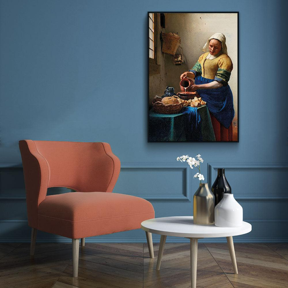 Walljar poster ingelijst - Johannes Vermeer - Het Melkmeisje II Poster ingelijst - 70 x 100 cm