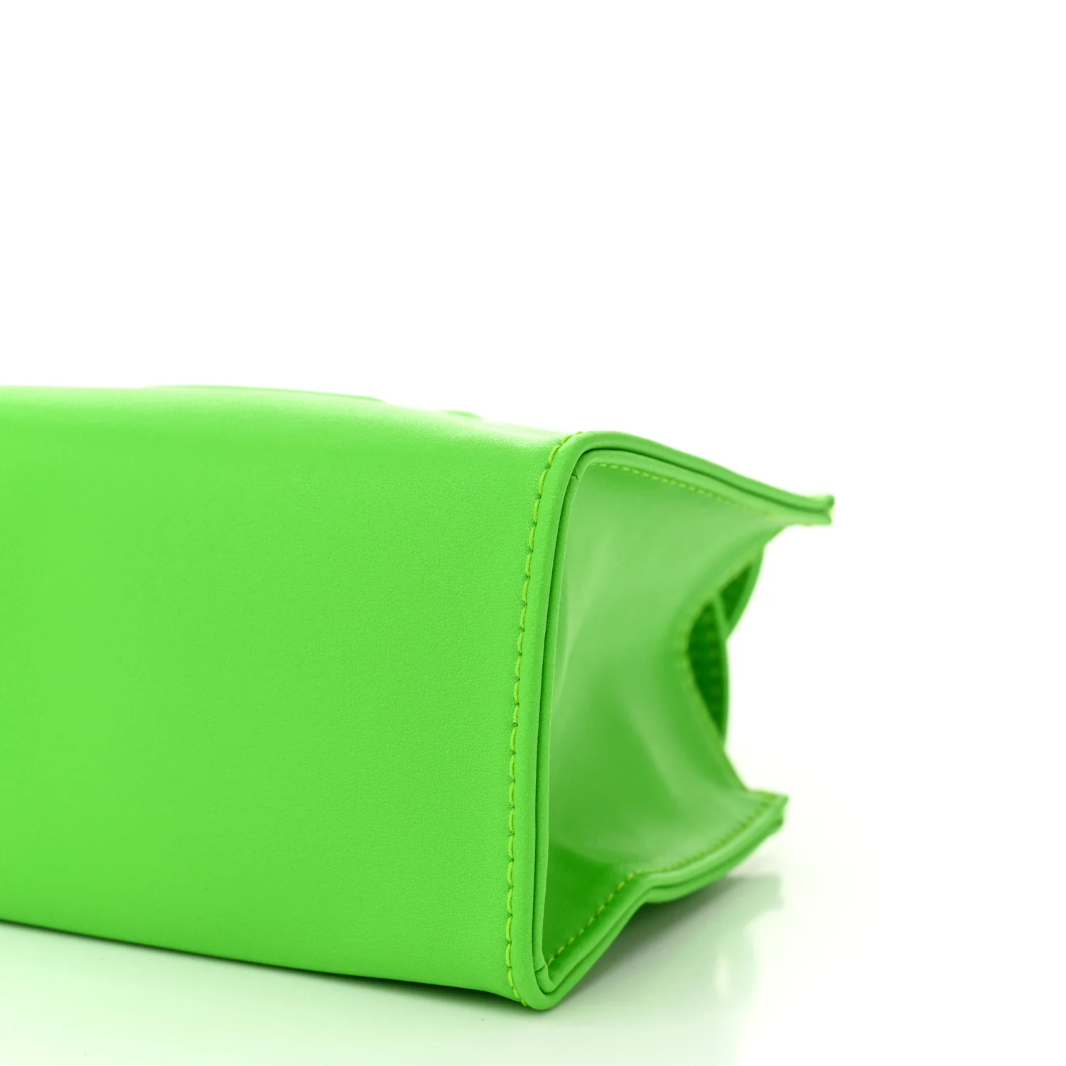 Vegan Leather Small Shopping Bag Highlighter Green - Top Club