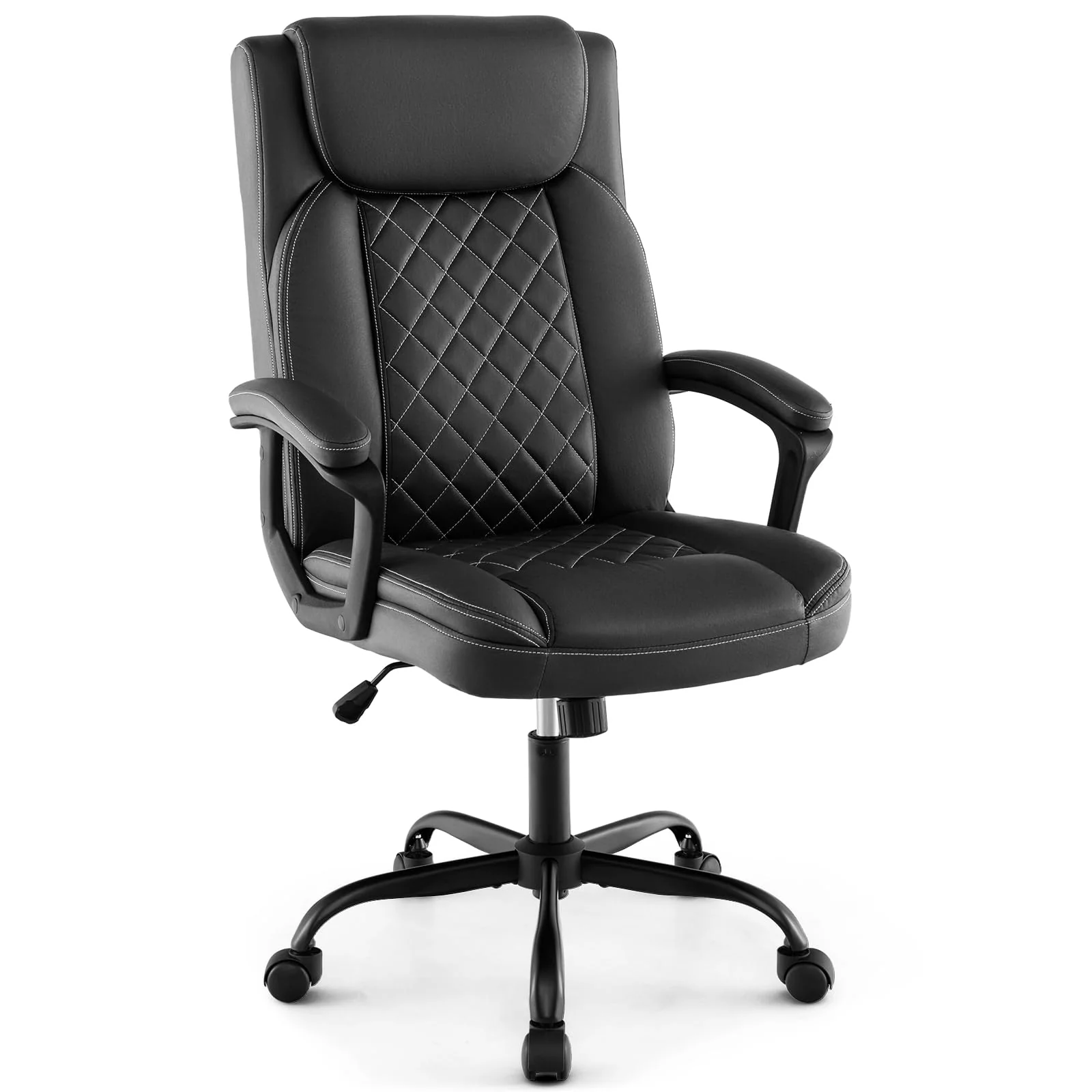 BEFOUNDLOVELY Executive Office Chair, Leather Like Desk Chair with Thick Headrest Cushion & Padded Armrests