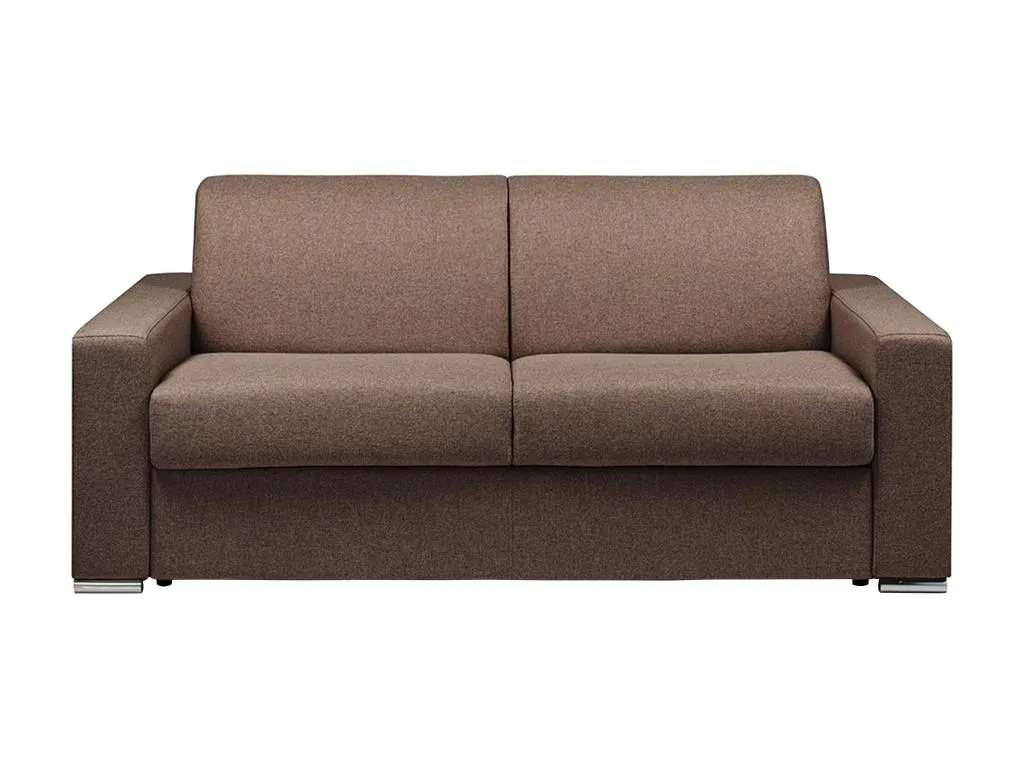 Sofá cama de apertura rápida 3 plazas tela Cosinor - marrón - cama 140 cm - colchón 22 cm dsm137745