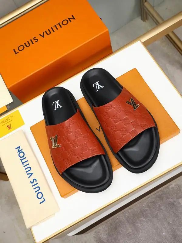 Louis Vuitton Men's Damier Slide Sandals For Luxury Casual Wear - Sneaker Replica Workshop