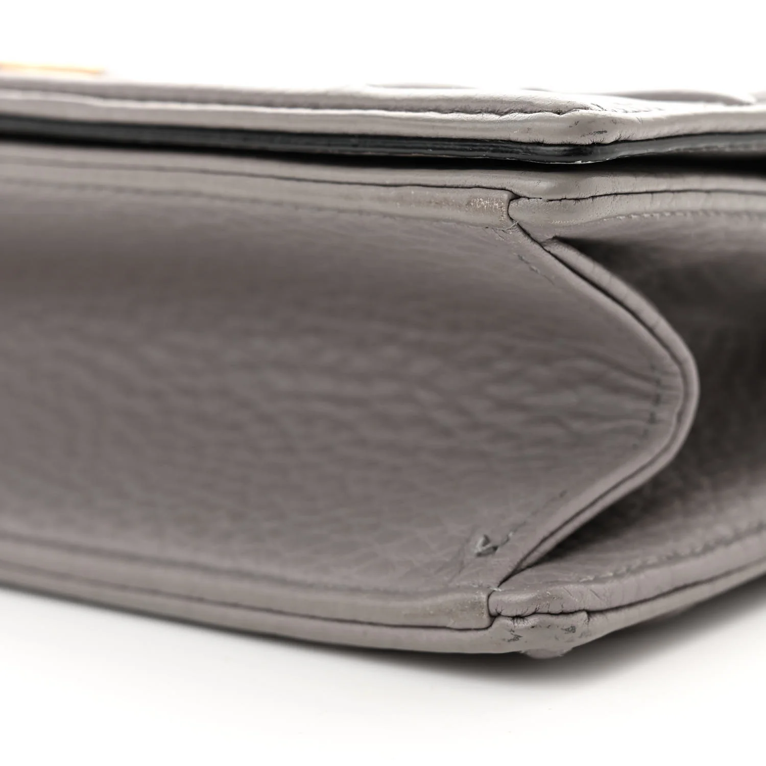 Grained Calfskin Medium Diorama Flap Bag Gris - Top Club