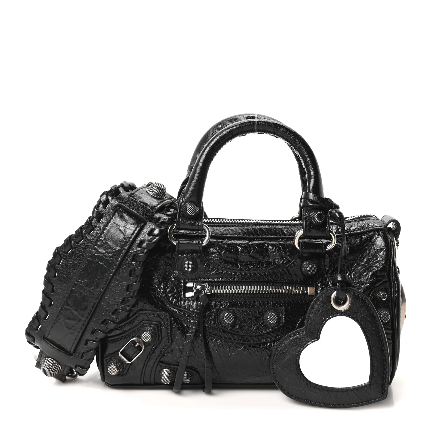 Agneau Arena Mini Le Cagole Duffle Crossbody Bag Black - Top Club