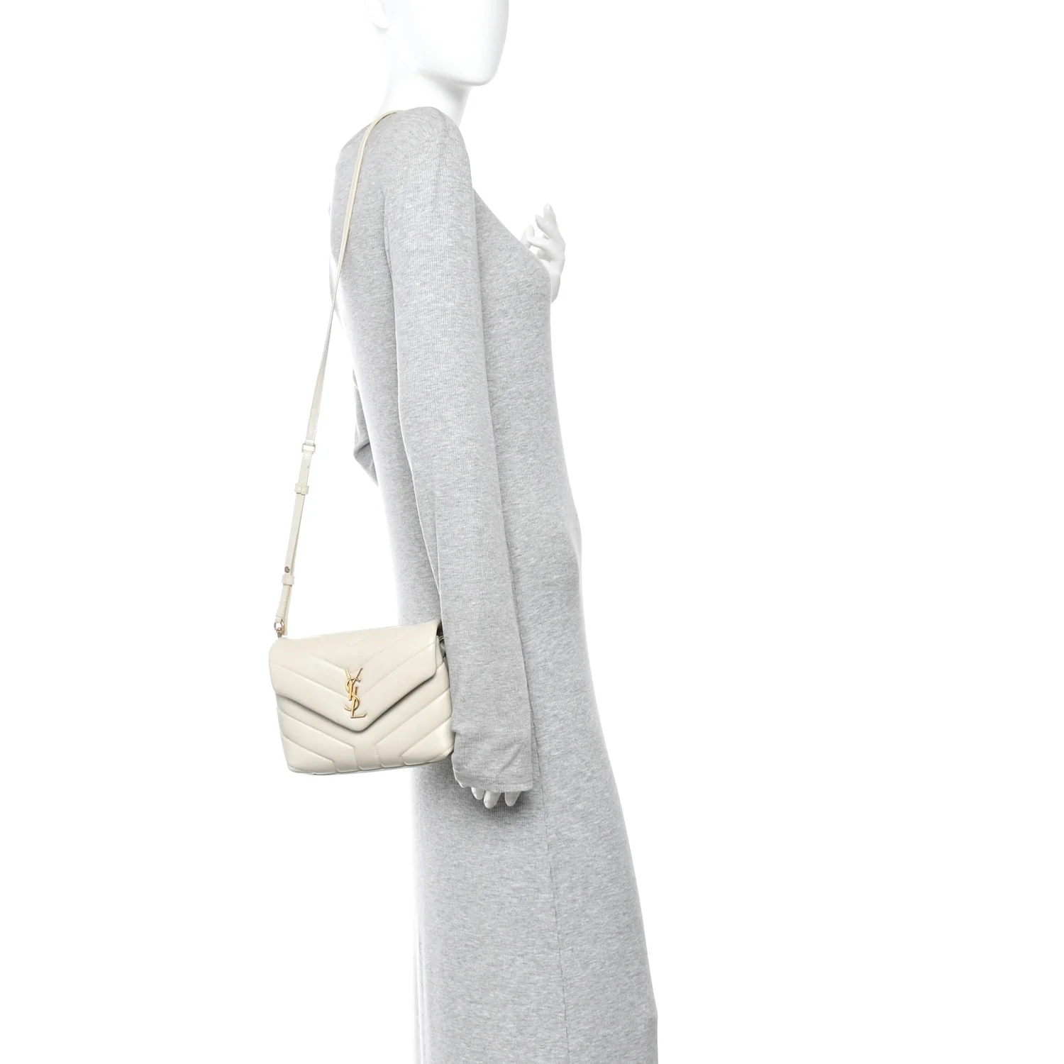 Calfskin Y Quilted Monogram Toy Loulou Crossbody Bag Crema Soft