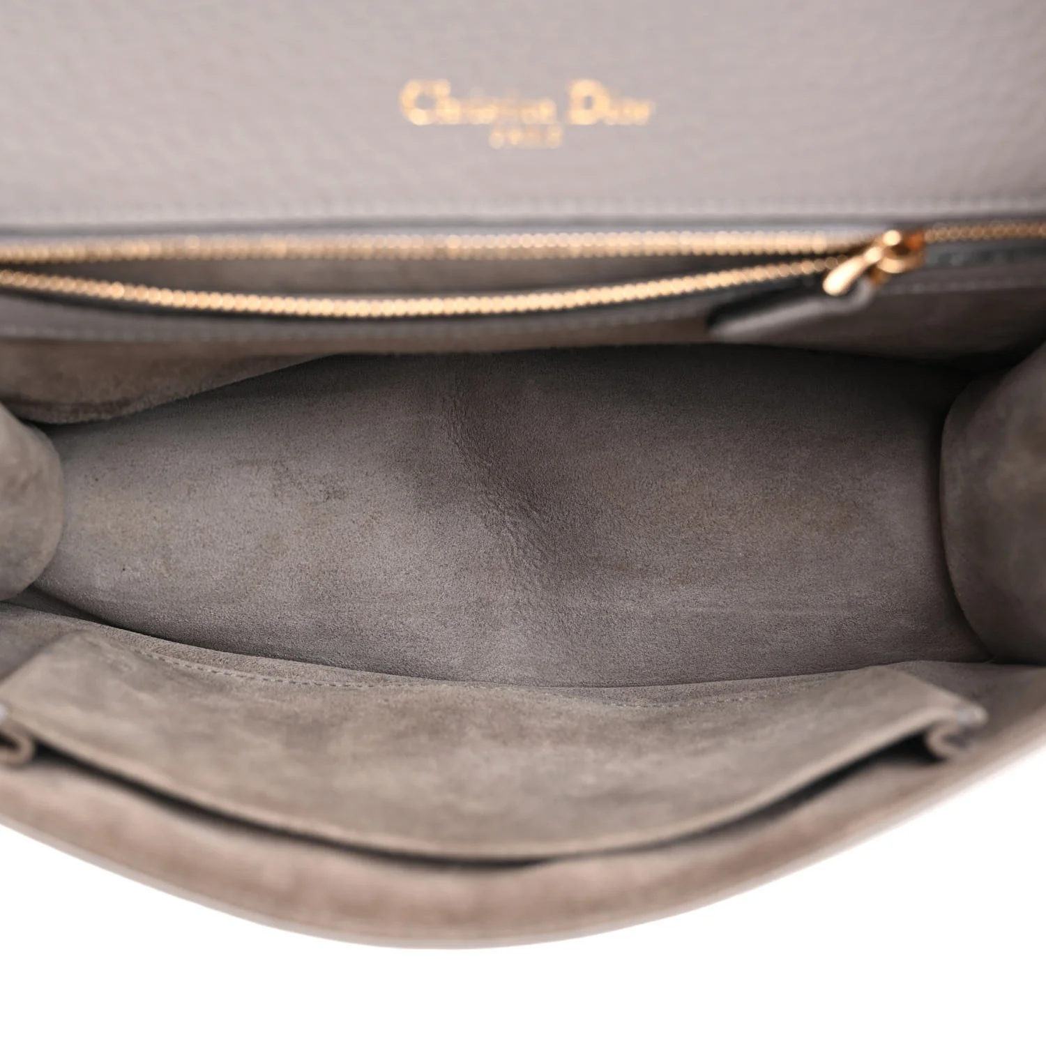 Grained Calfskin Medium Diorama Flap Bag Gris - Top Club