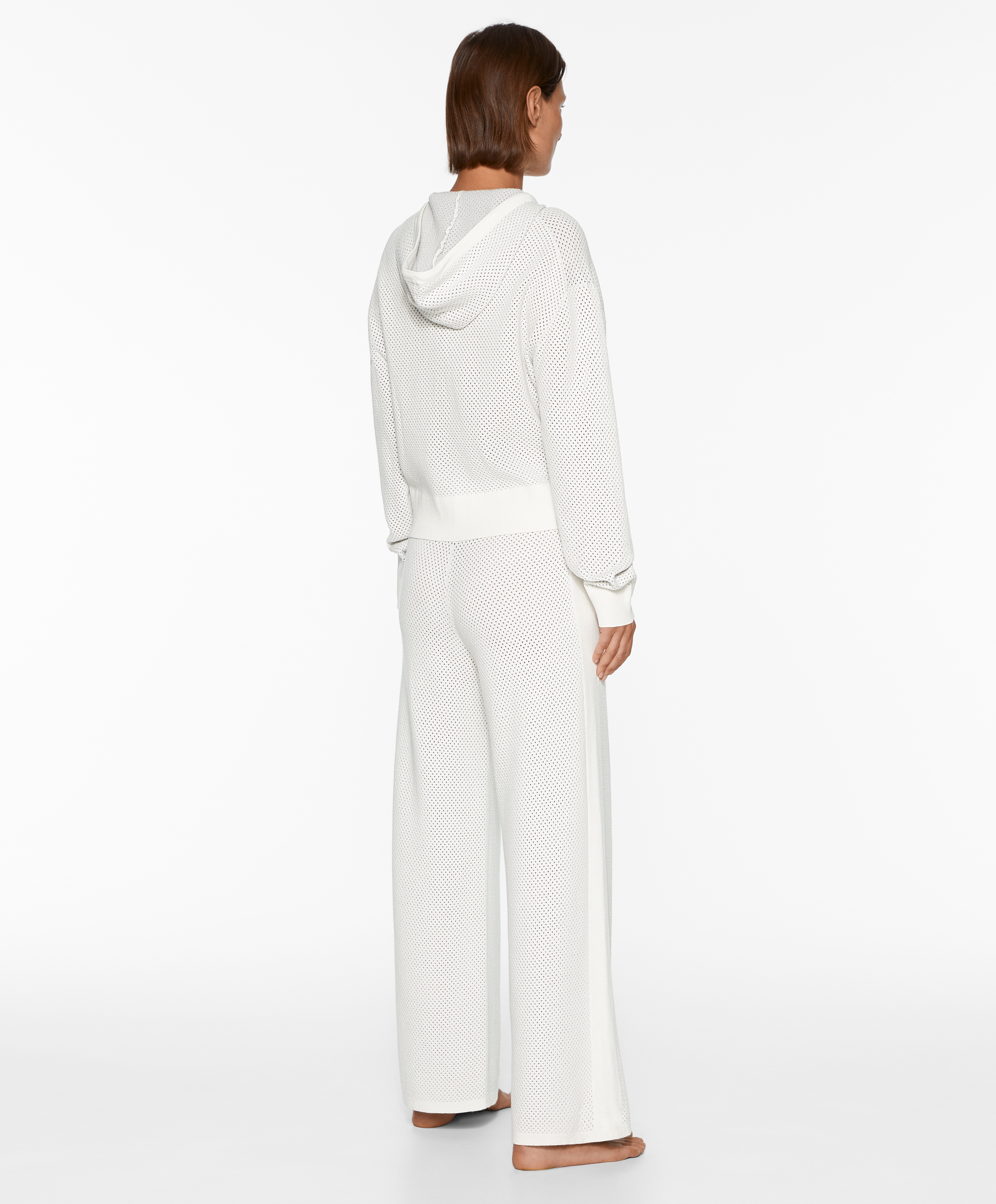 OYSHO Openwork knit straight-leg trousers