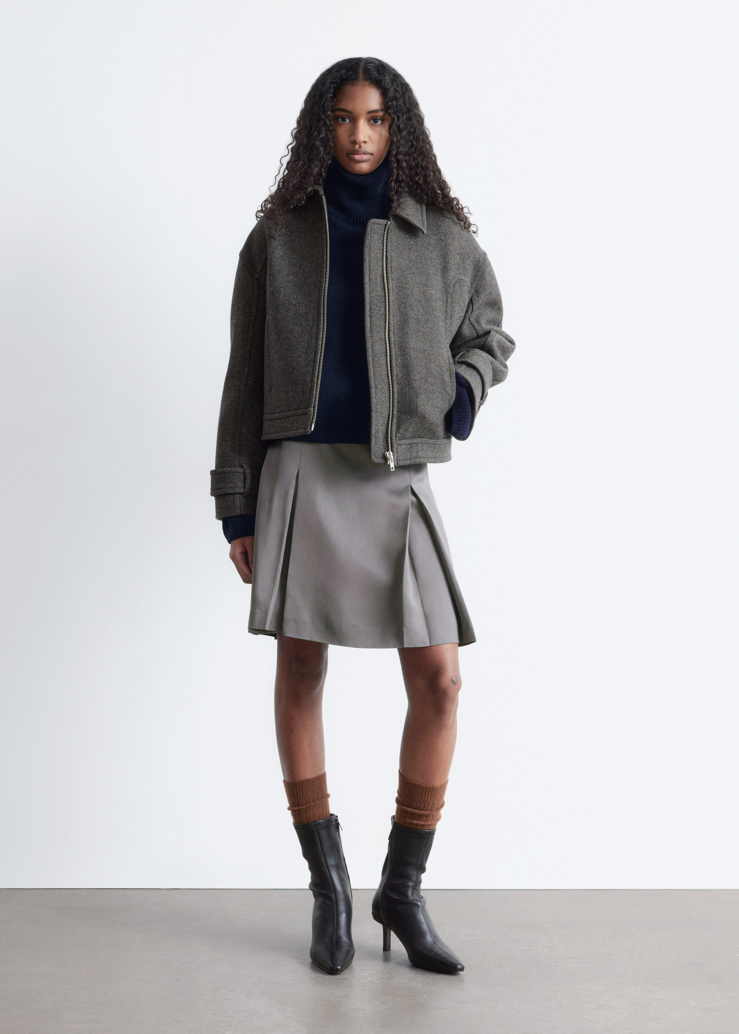& Other Stories STRETCH-LEATHER ANKLE BOOTS