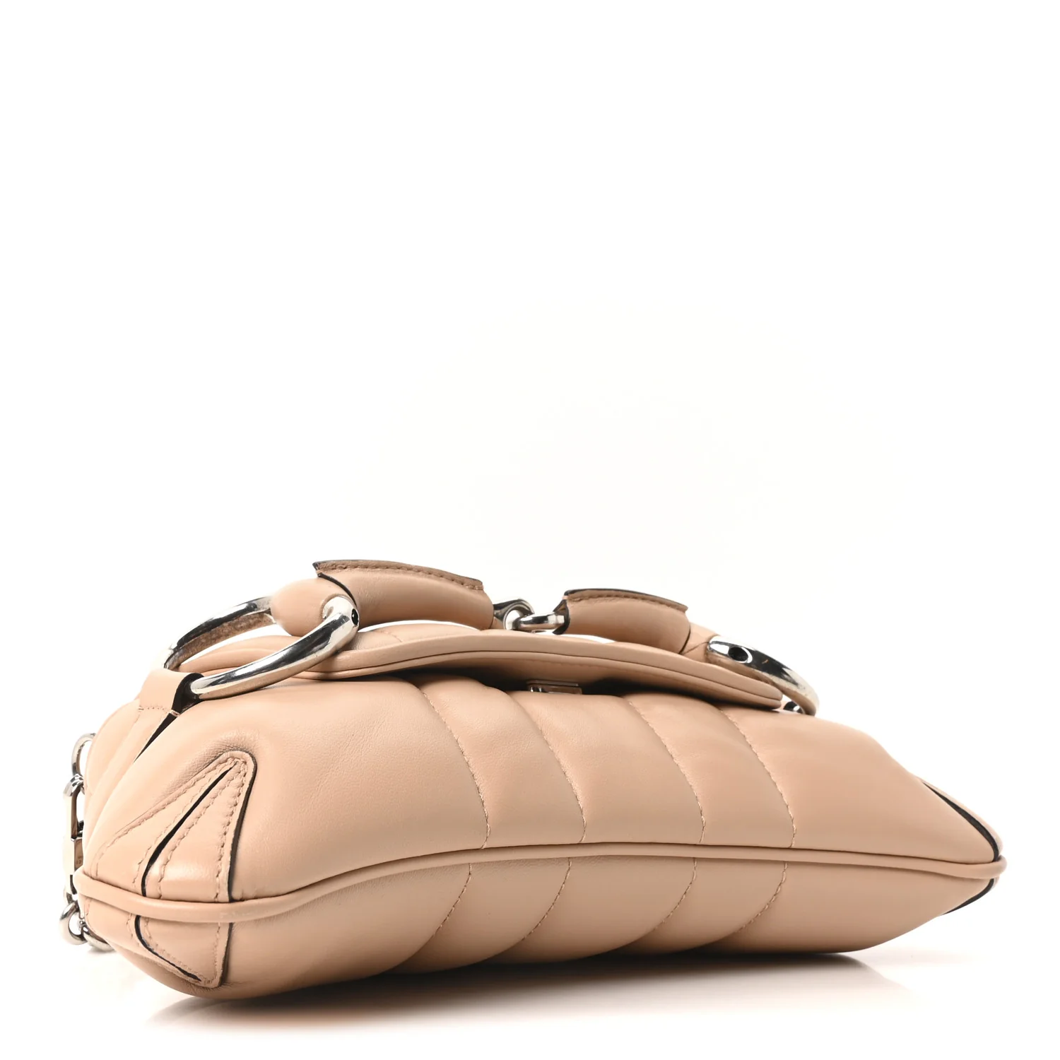Nappa Vertical Matelasse Small Maxi Horsebit Chain Shoulder Bag  Rose Beige - Top Club
