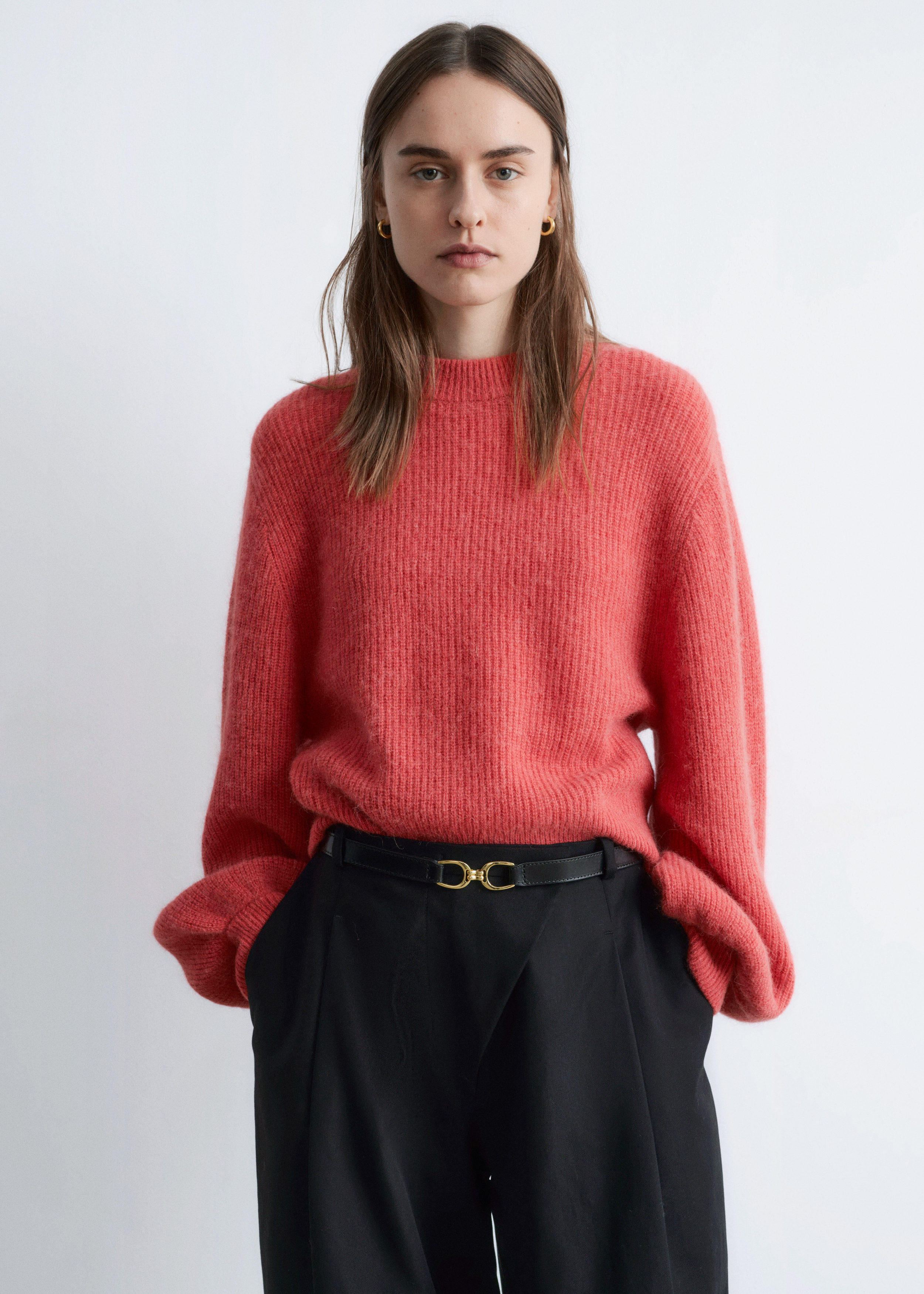 & Other Stories ALPACA-BLEND BALLOON-SLEEVE JUMPER