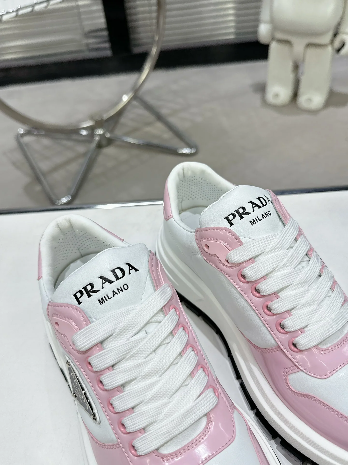 Prada Pink And White Chunky Platform Sneakers For Fashion - Sneaker Replica Workshop