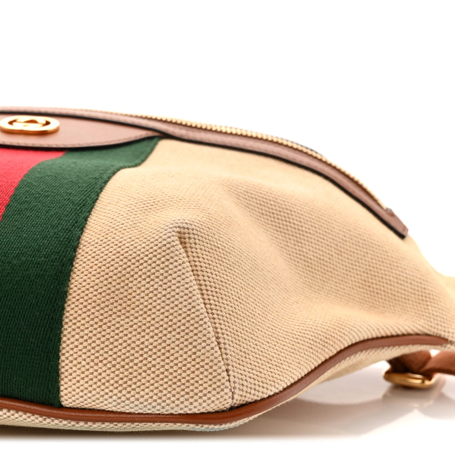 Vintage Canvas Web Belt Bag Sand Cuir - Top Club