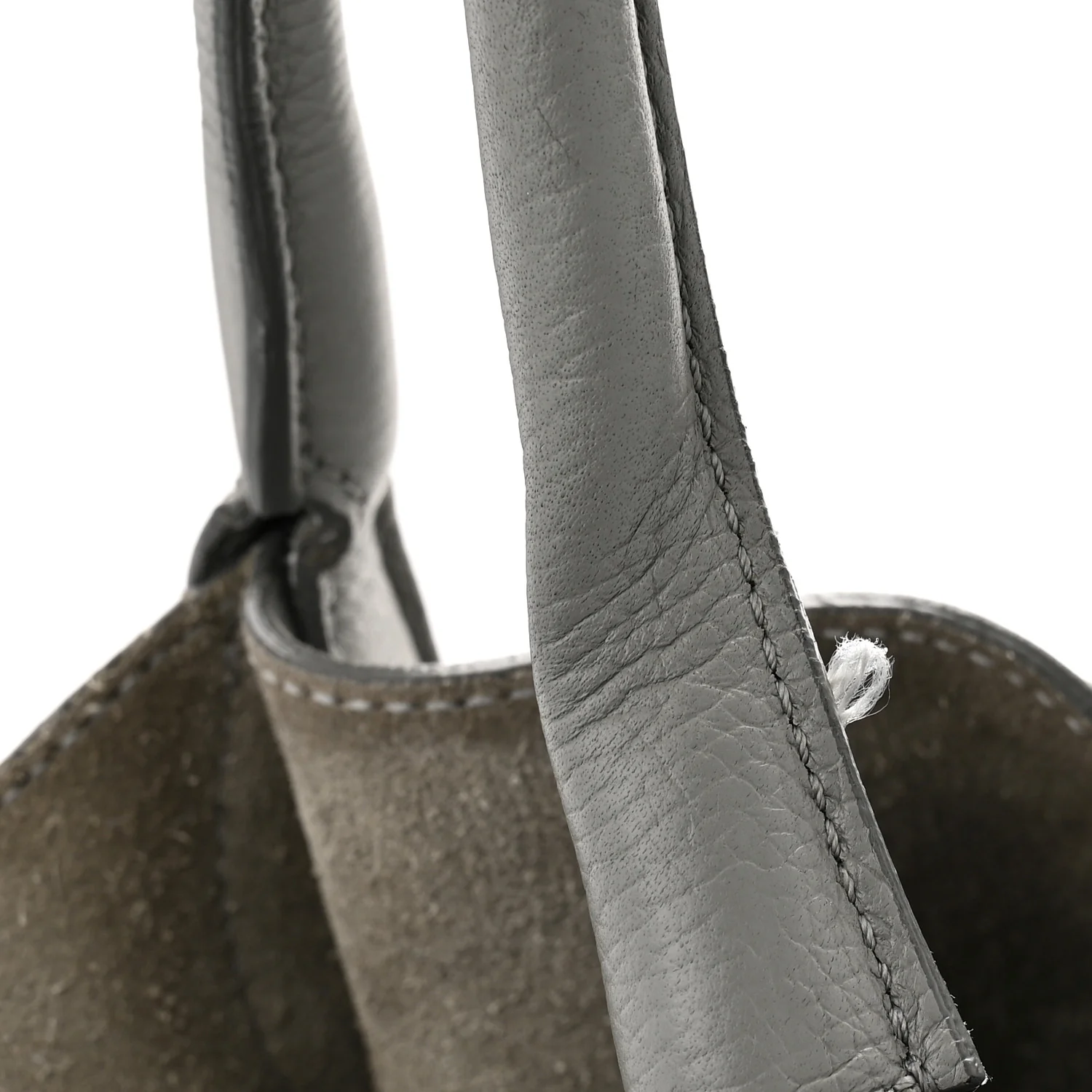 Supple Grained Calfskin Medium Big Bag Grey - Top Club