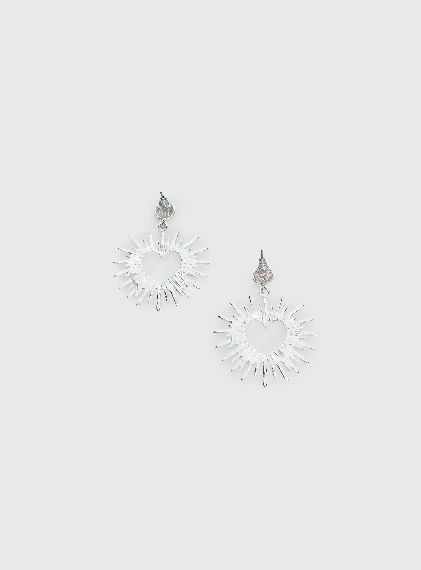 Manifest It Heart Earrings Silver