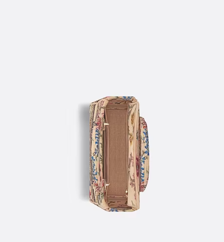 MEDIUM LADY D-LITE BAG Natural Multicolor Raffia Embroidered with D Petites Fleurs - Top Club