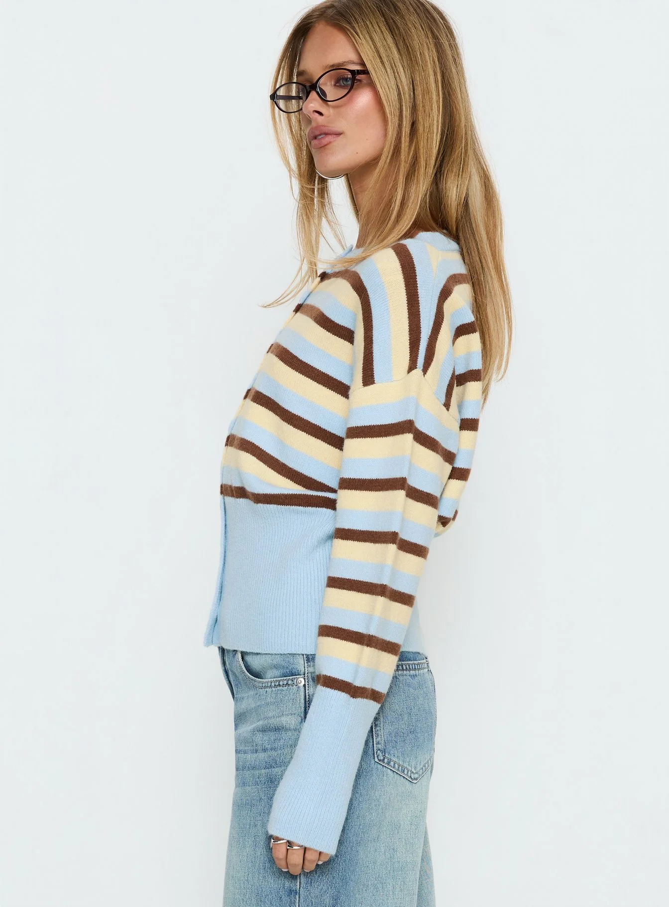 Rhitta Button Down Cardigan Multi Stripe