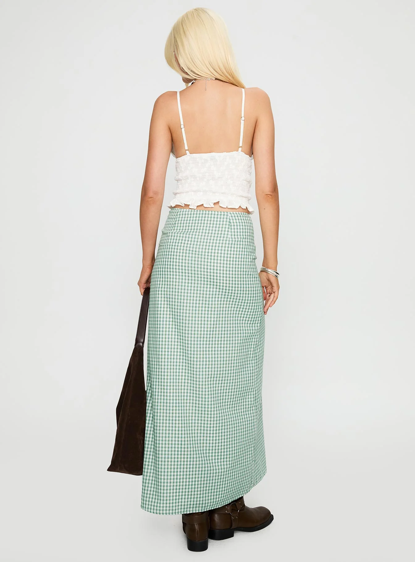 Macadamia Maxi Skirt Green / White