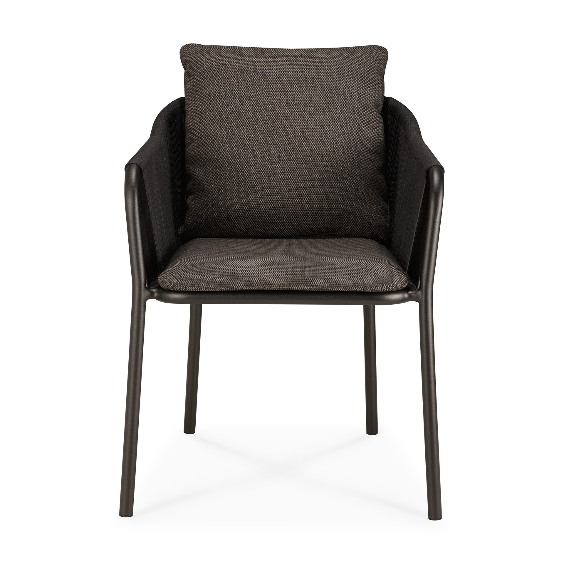 Tuinstoel Capitan met armleuning dark bronze/koord