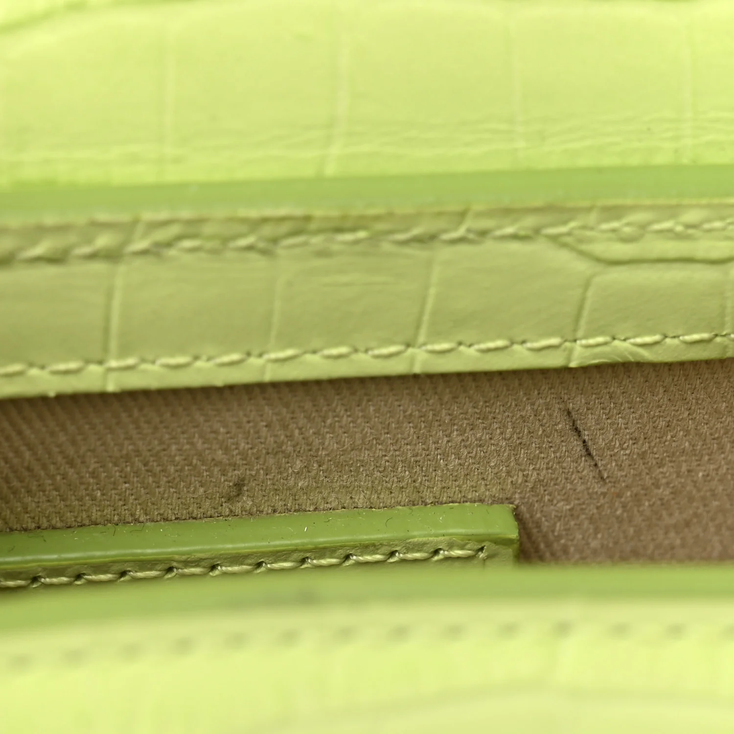 Calfskin Crocodile Embossed Le Chiquito Light Green - Top Club
