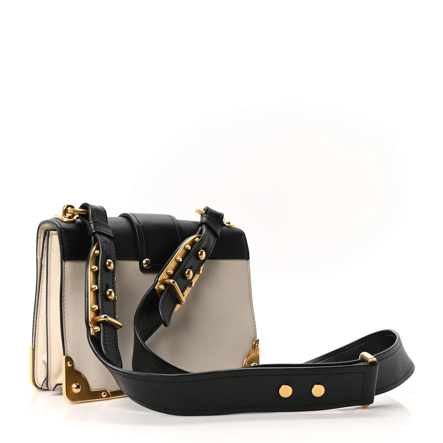 City Calf Saffiano Cahier Bag Talco Black - Top Club