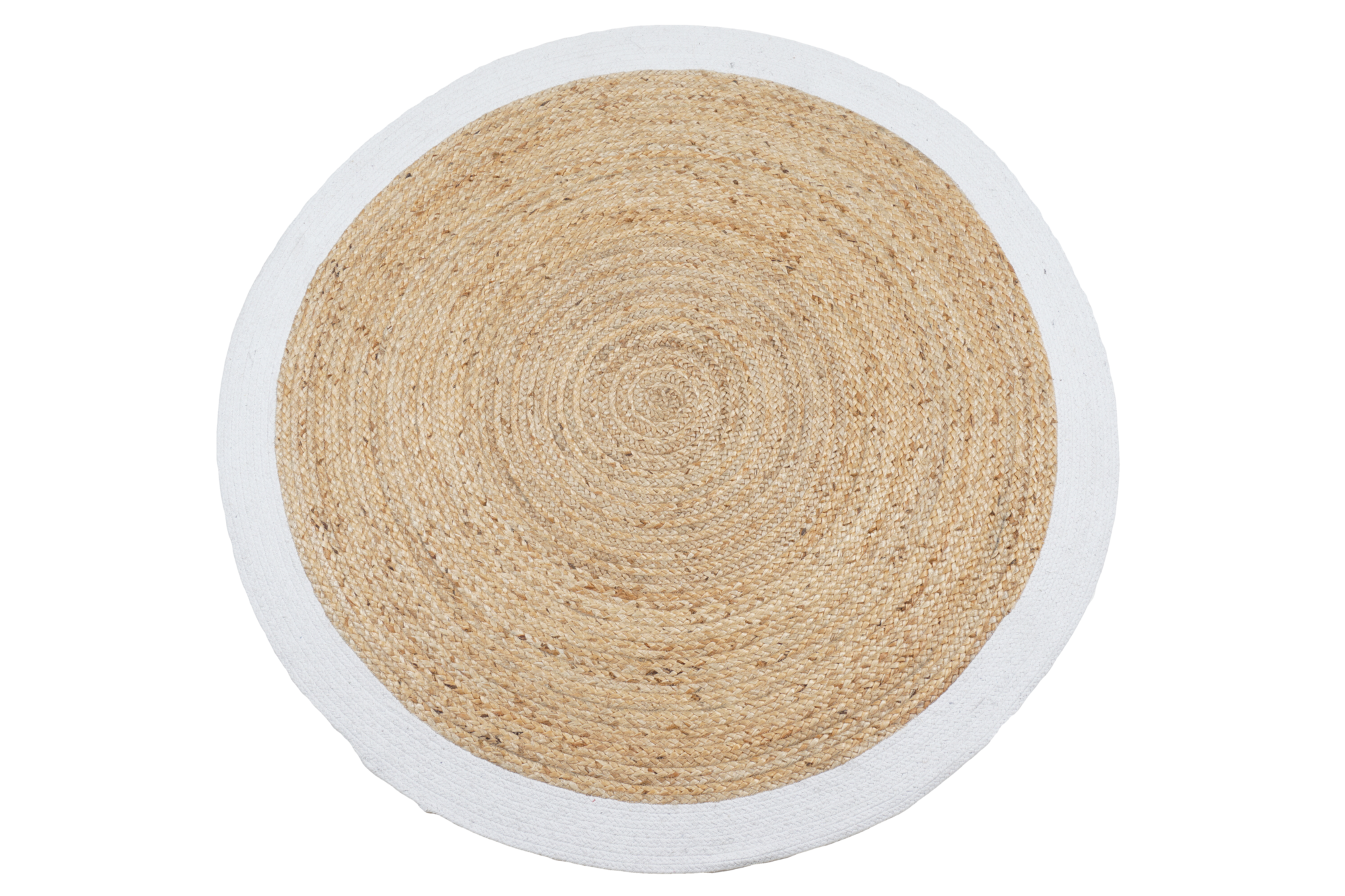 Vloerkleed Jute Naturel/Wit - Rond ⌀120 cm