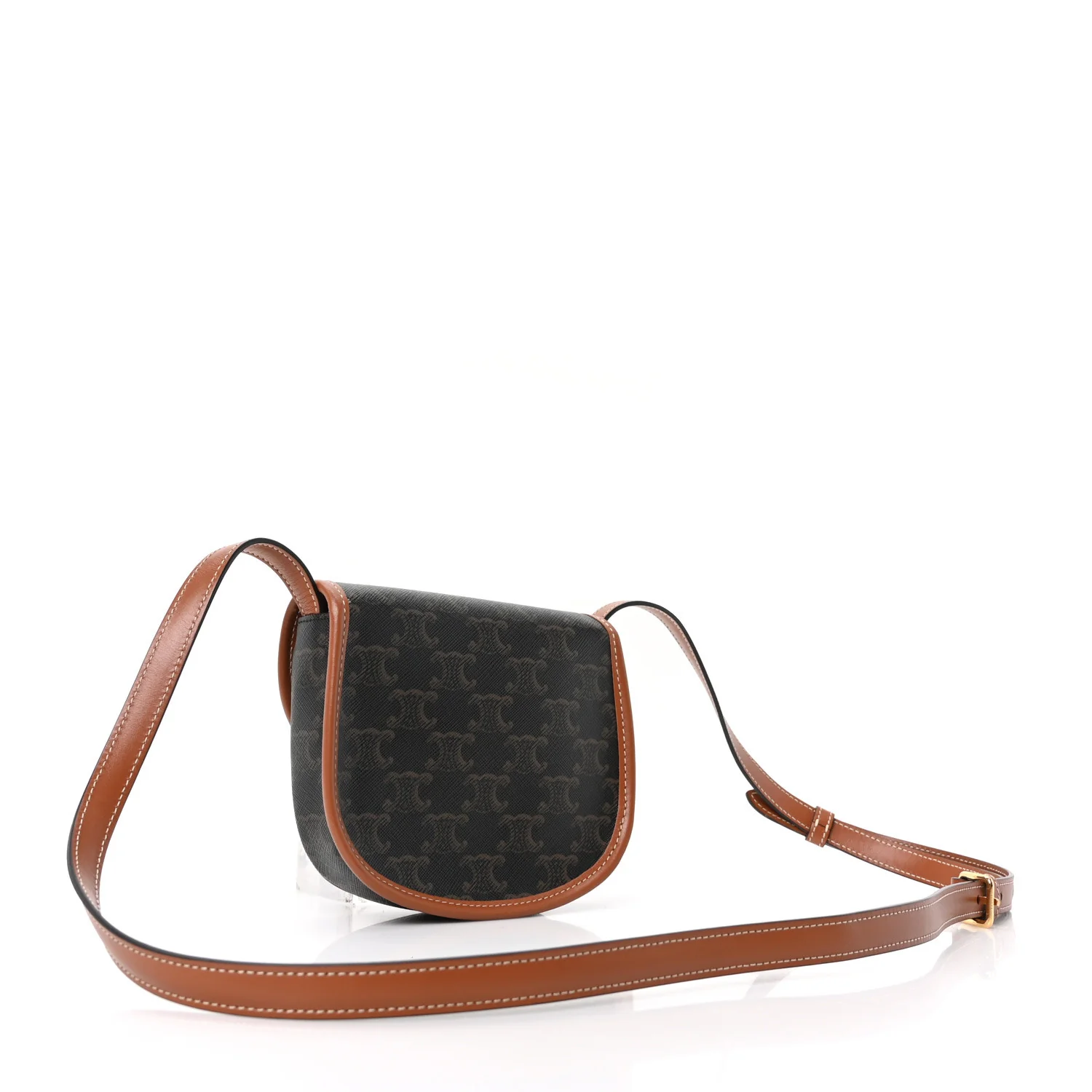 Canvas Calfskin Triomphe Mini Besace Tan - Top Club