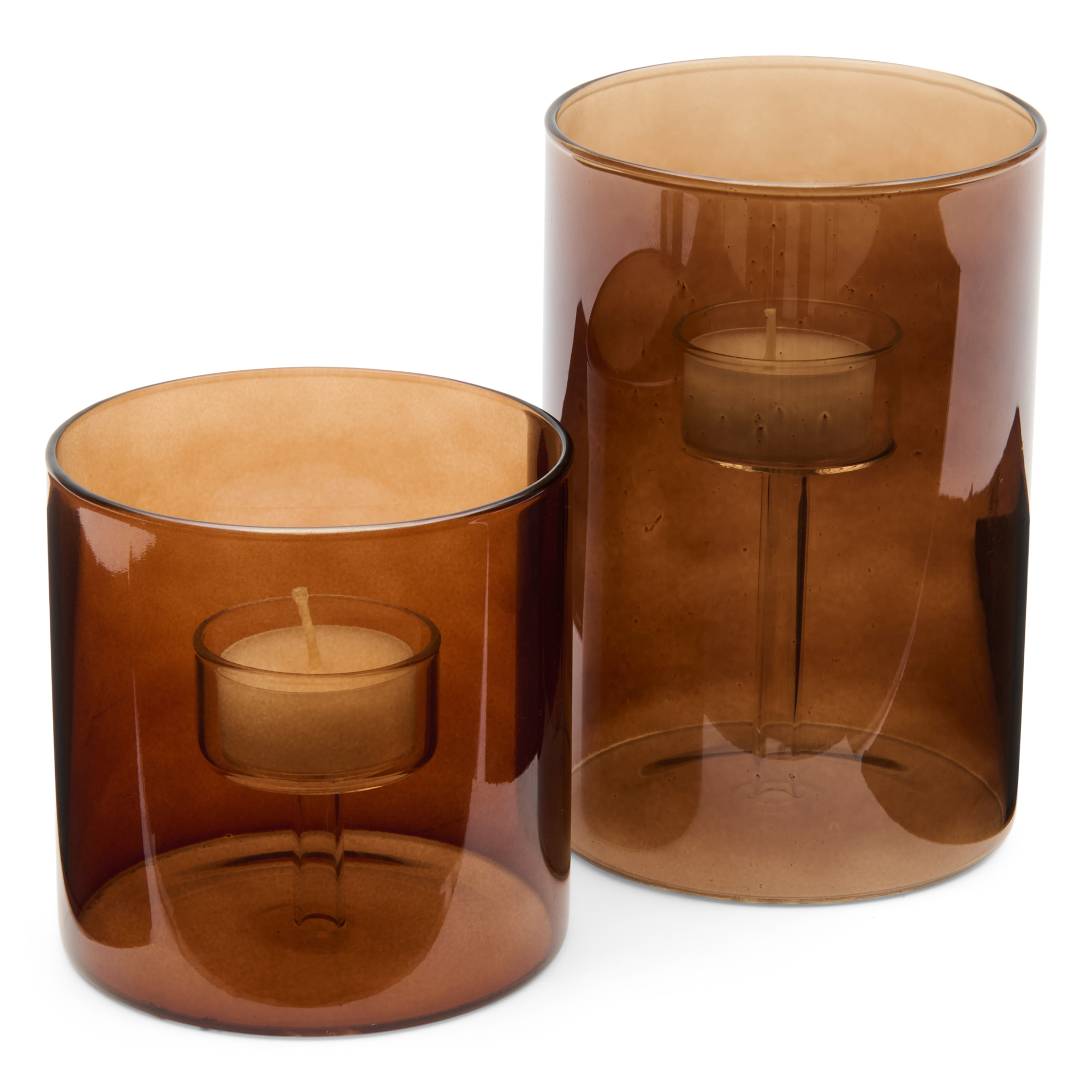 Waxinelichthouder Sia brown H15 cm