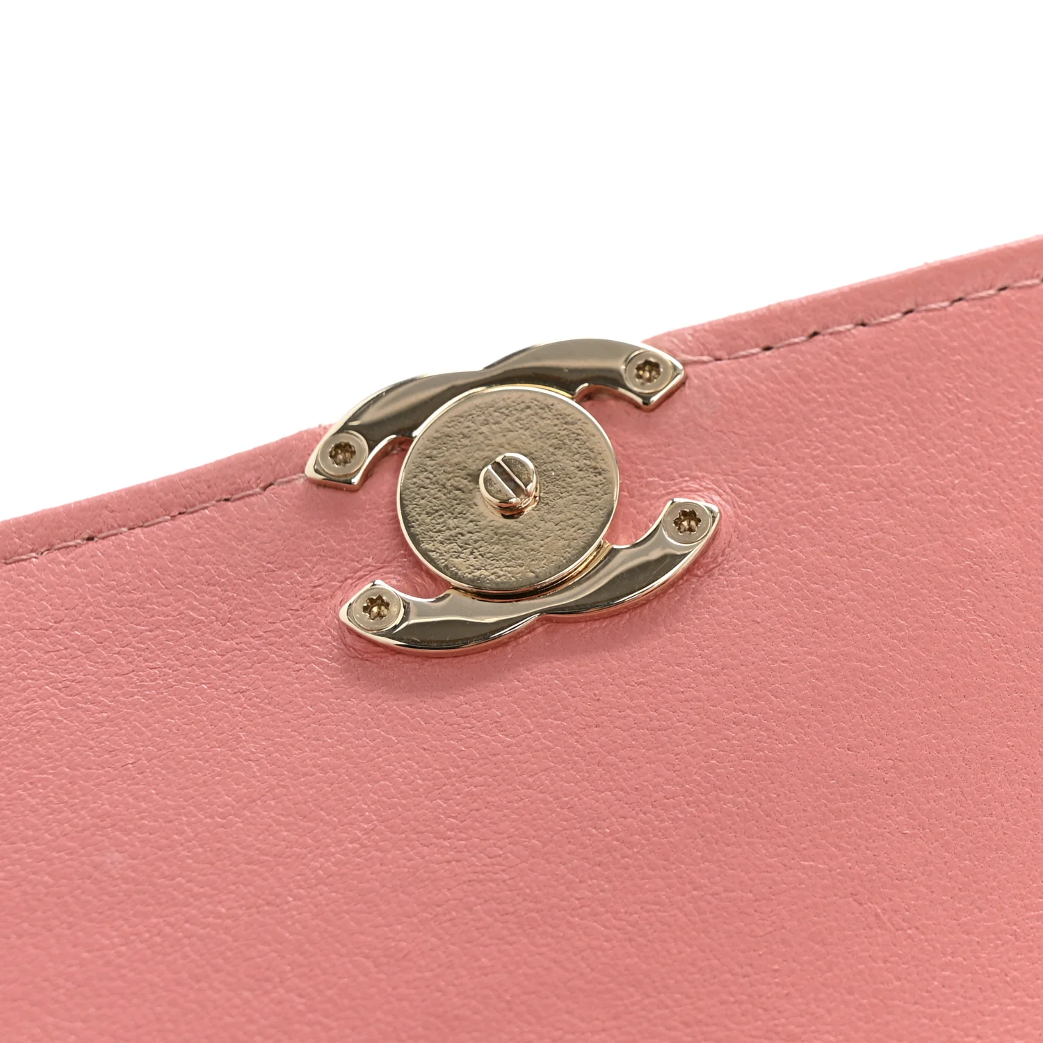 Lambskin Quilted Top Handle Flap Clutch With Chain Pink - Top Club