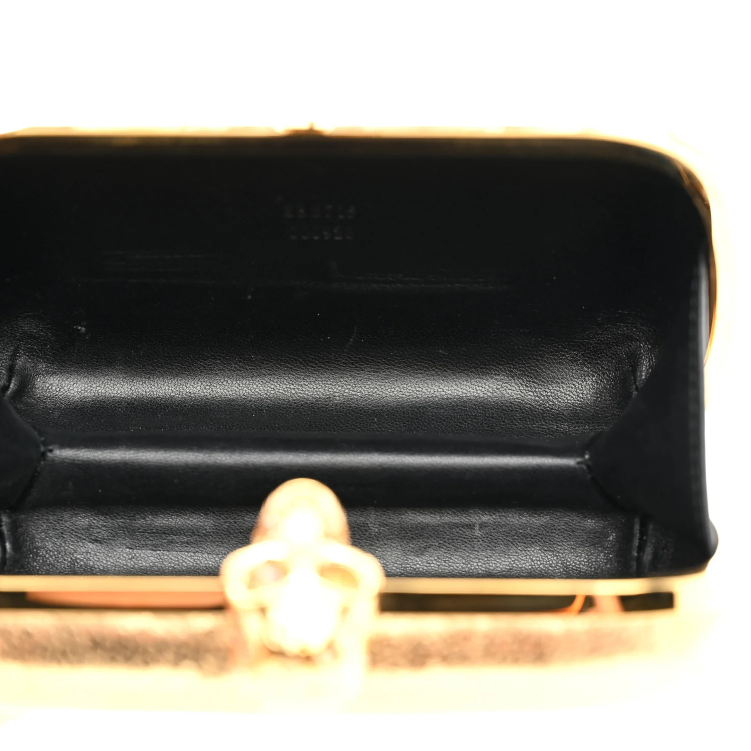 Metallic Nappa Skull Box Clutch Gold - Top Club