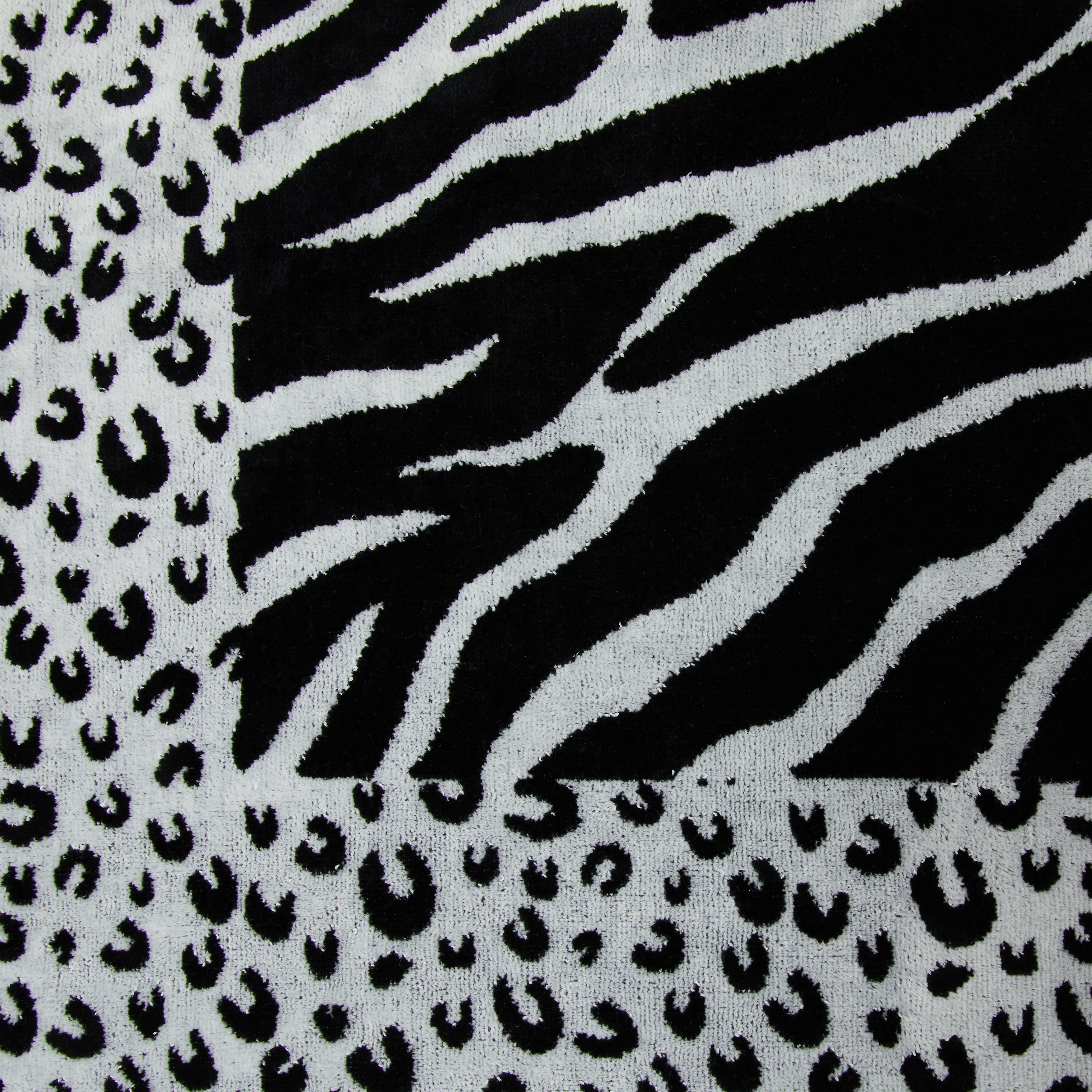 Telo Mare In Spugna Marianne 95X180 Bianco-Nero Carrara