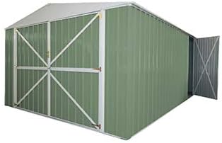 Box in Acciaio Zincato Casetta da Giardino in Lamiera 3.60 x 5.14 m x h2.32 m - 320 KG – 18,5 metri quadri – VERDE