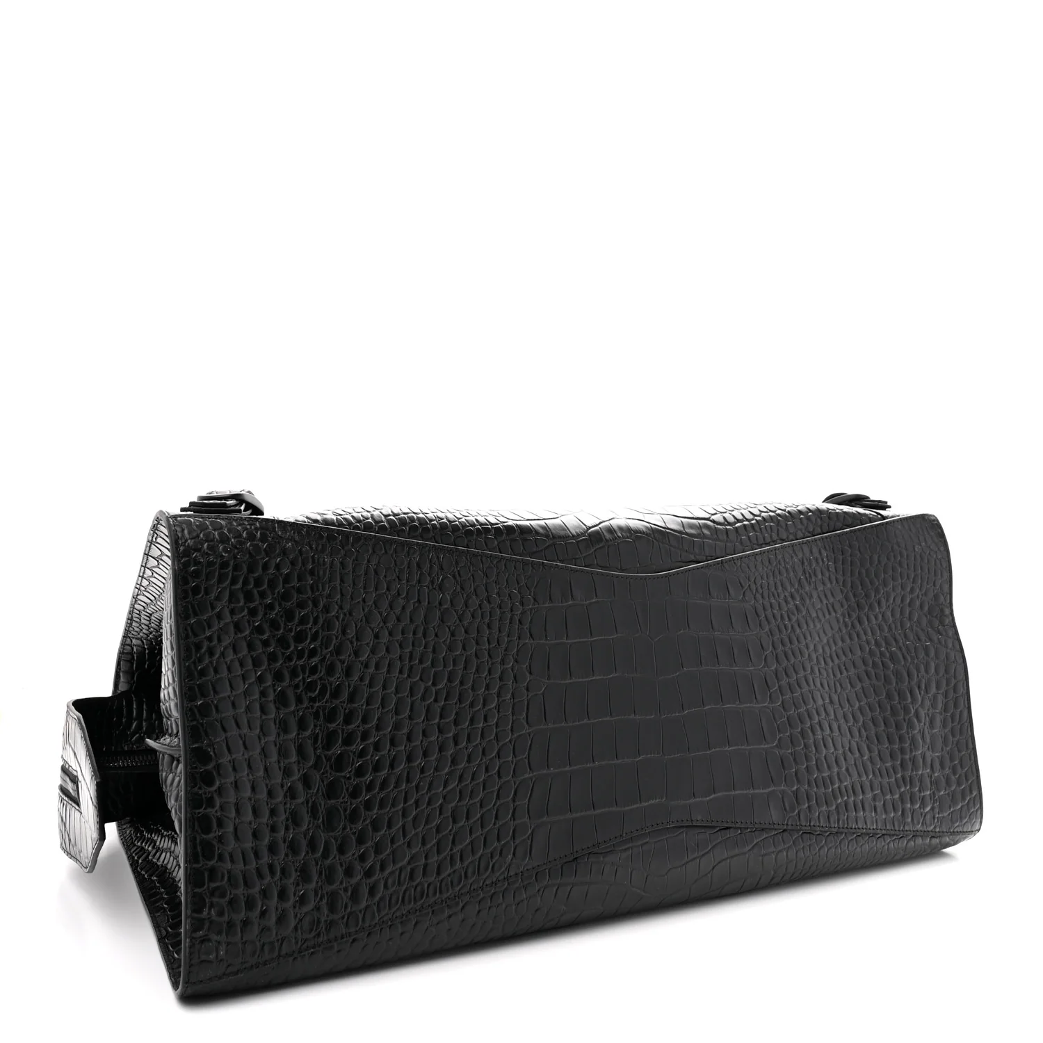 Semi Matte Calfskin Crocodile Embossed Neo Classic Black Hardware Large City Black - Top Club