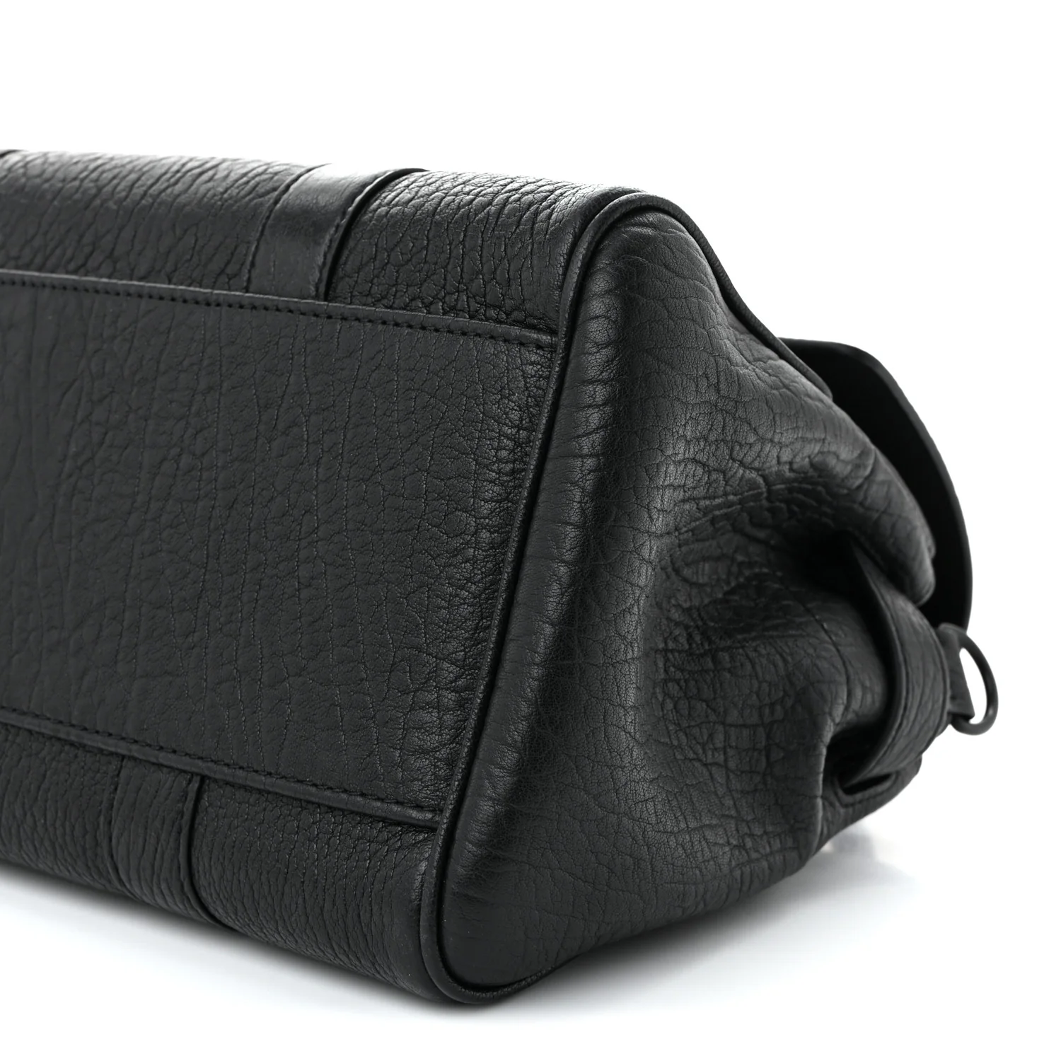 Natural Grain Small Bayswater Satchel Black - Top Club
