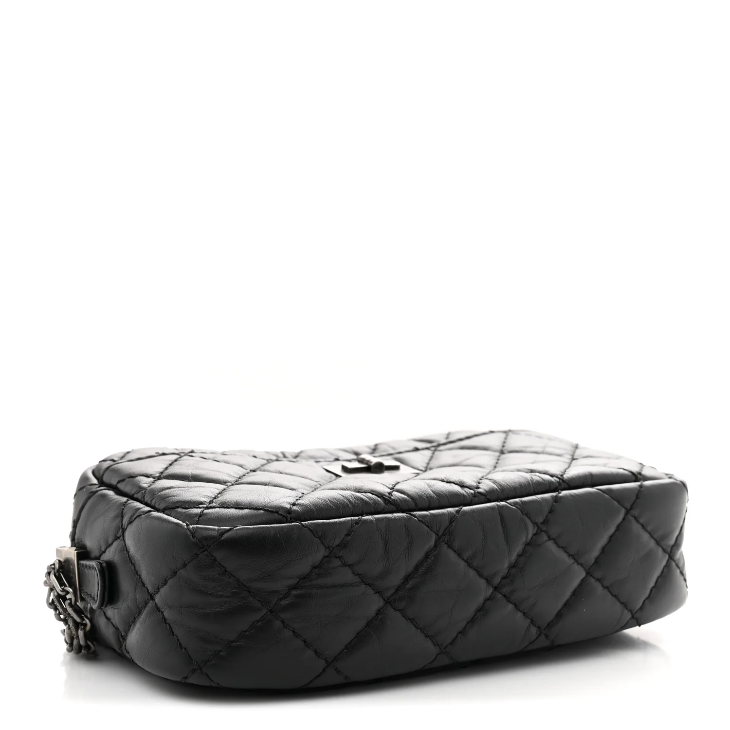 Aged Calfskin Quilted Mini Reissue Camera Case Black - Top Club