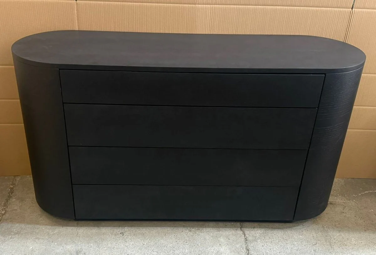 Luxury chest of drawers with 4 drawers black 140 cm - luxury furniture