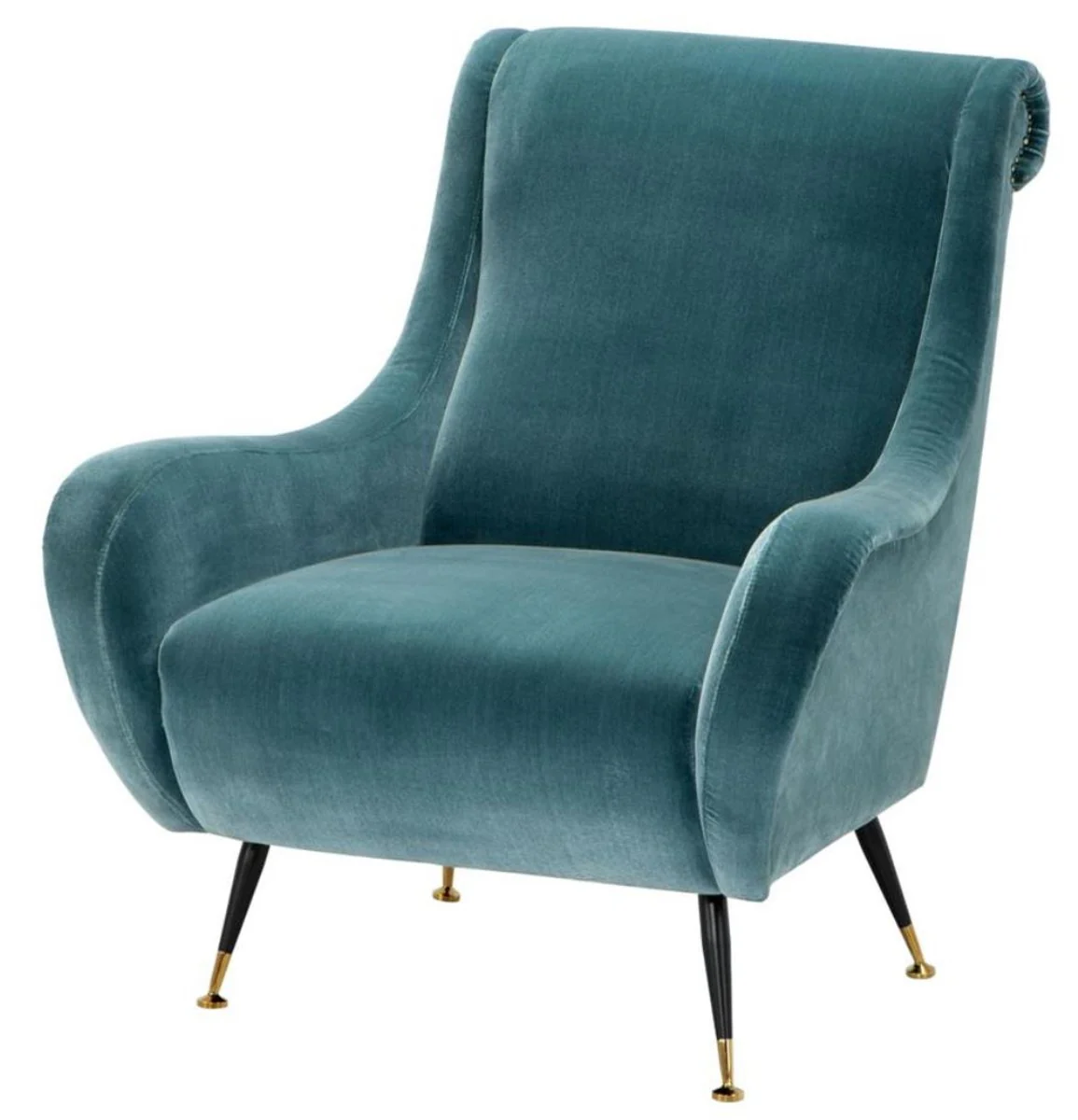Luxury hotel salon armchair turquoise 80 x 90 x H. 88 cm - living room furniture