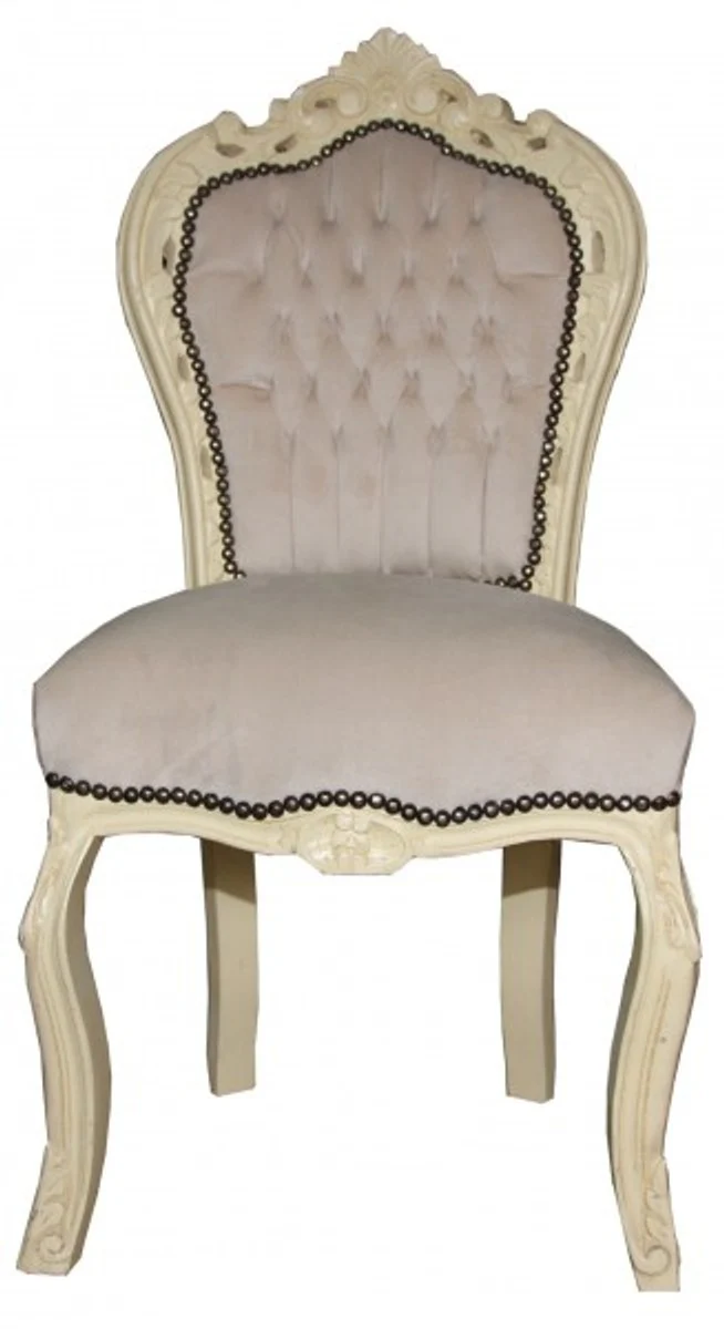 Baroque dining room chair cream / cream antique look - furniture antique style