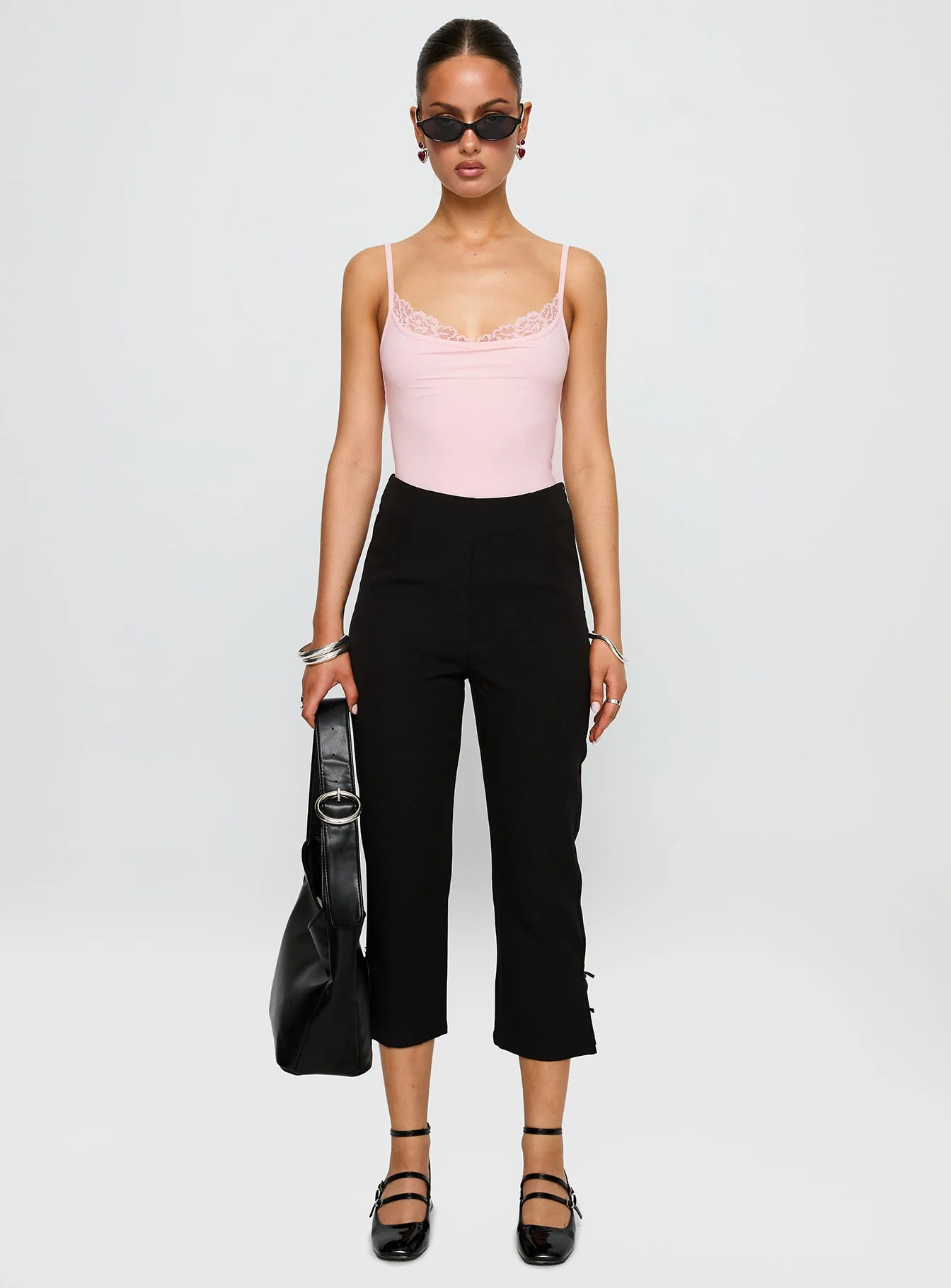 Aetherial Lace Detail Bodysuit Pink