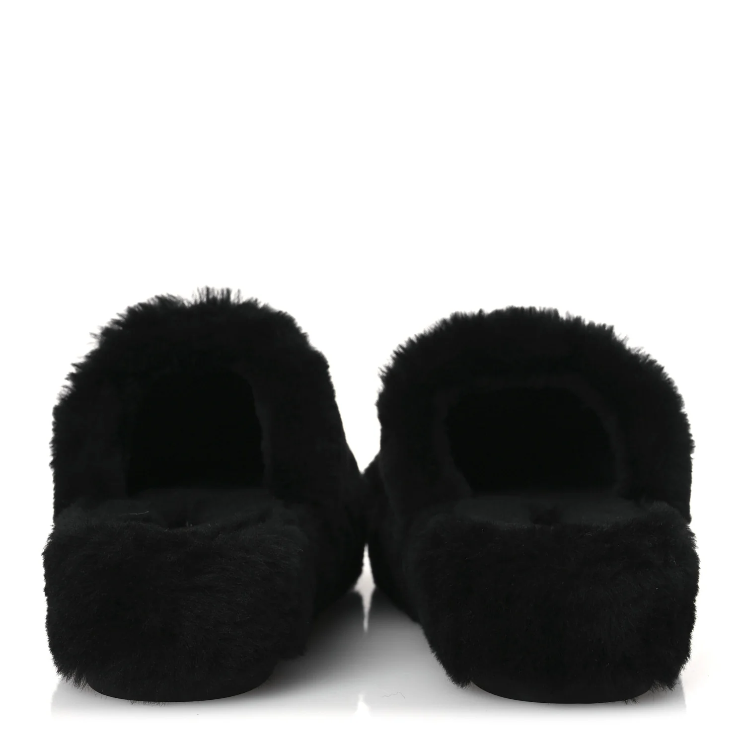 Shearling CC Flat Mules 40 Black - Top Club