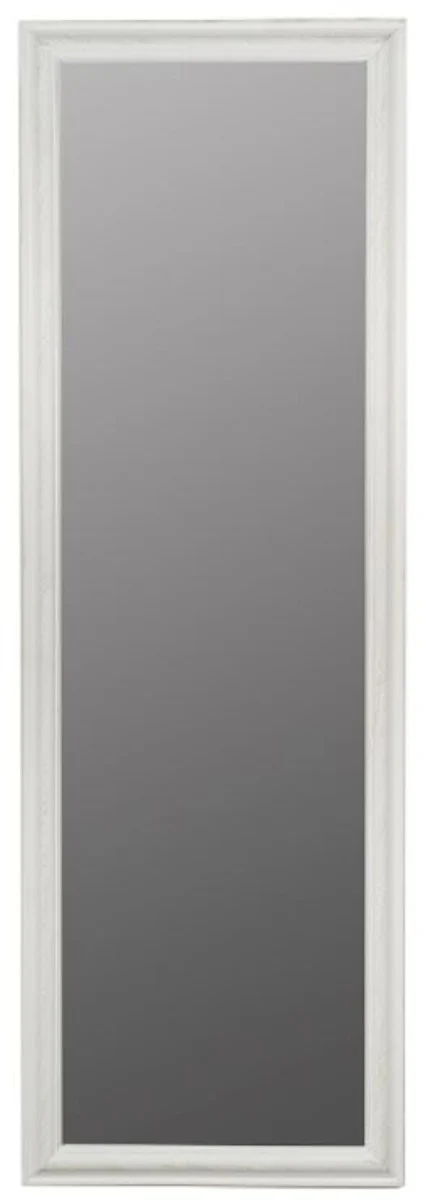 Country house style wall mirror antique white / gold 62 x H. 187 cm - handmade mirror with wooden frame