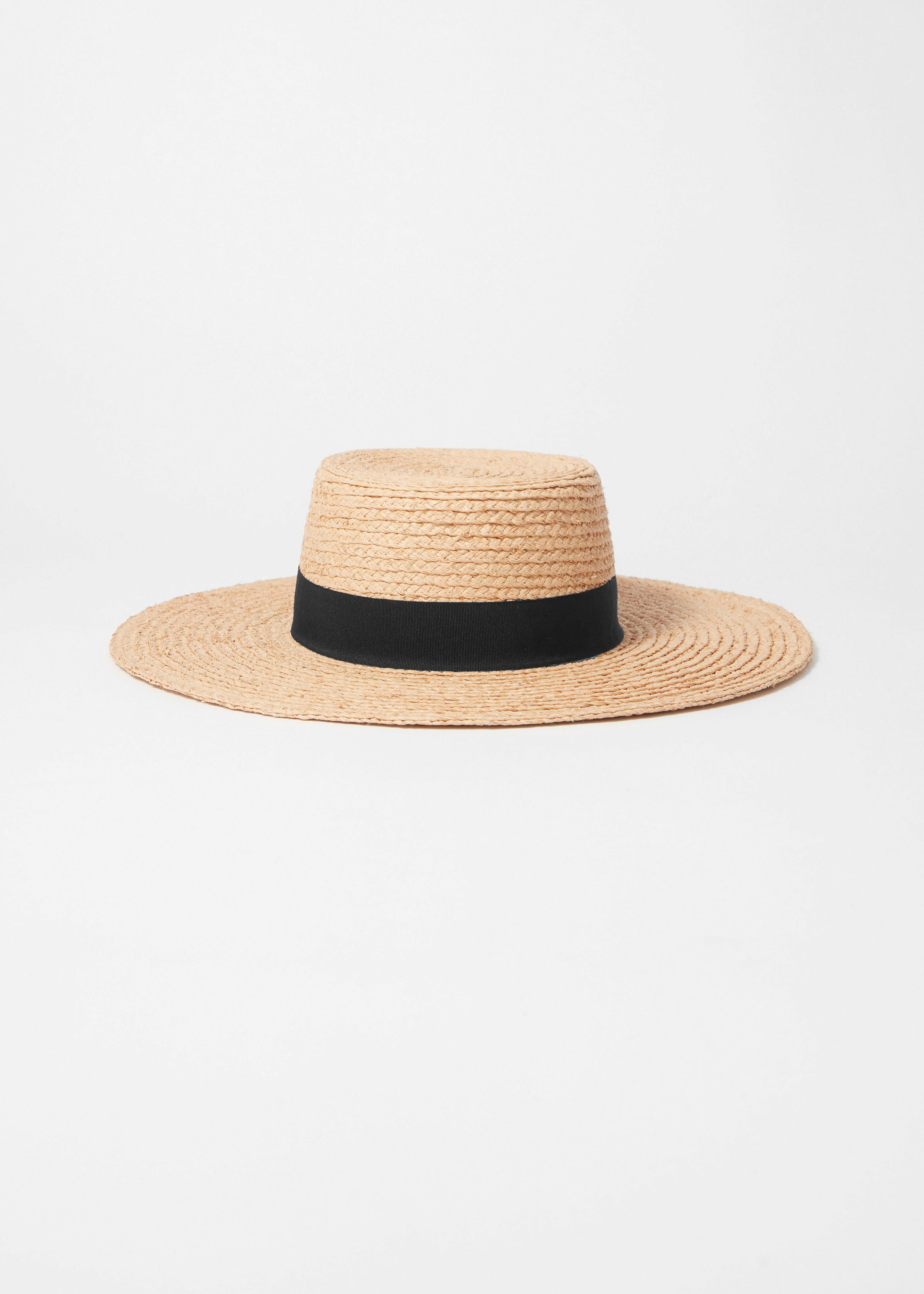 & Other Stories GROSGRAIN-TRIMMED RAFFIA STRAW HAT