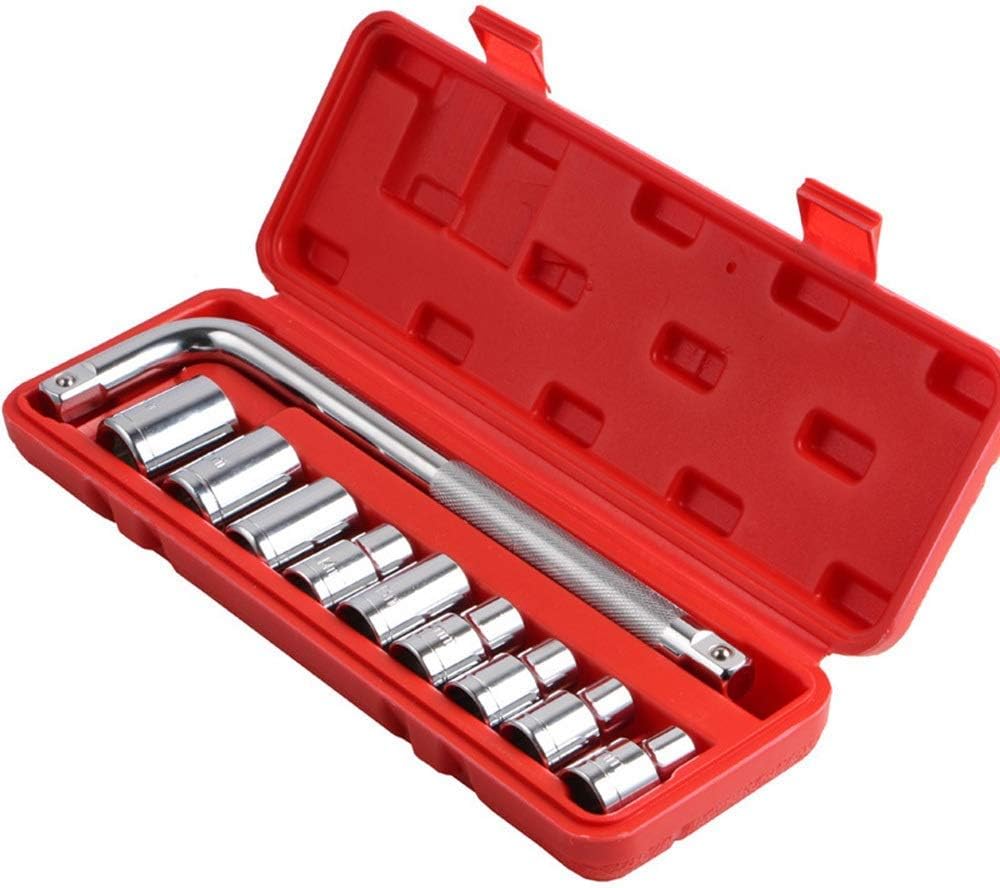 Chiavi in Acciaio al Cromo vanadio Set da 10 Pezzi Chiave a Tubo per Riparazione Auto Strumento Combinato per Manutenzione Automatica con Kit di Attrezzi per Riparazione Auto Set di Attrezzi Kit