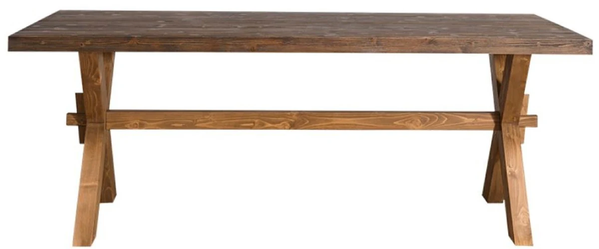 Country house style solid wood dining table / kitchen table brown 210 x 90 x H. 78 cm - country house style kitchen furniture