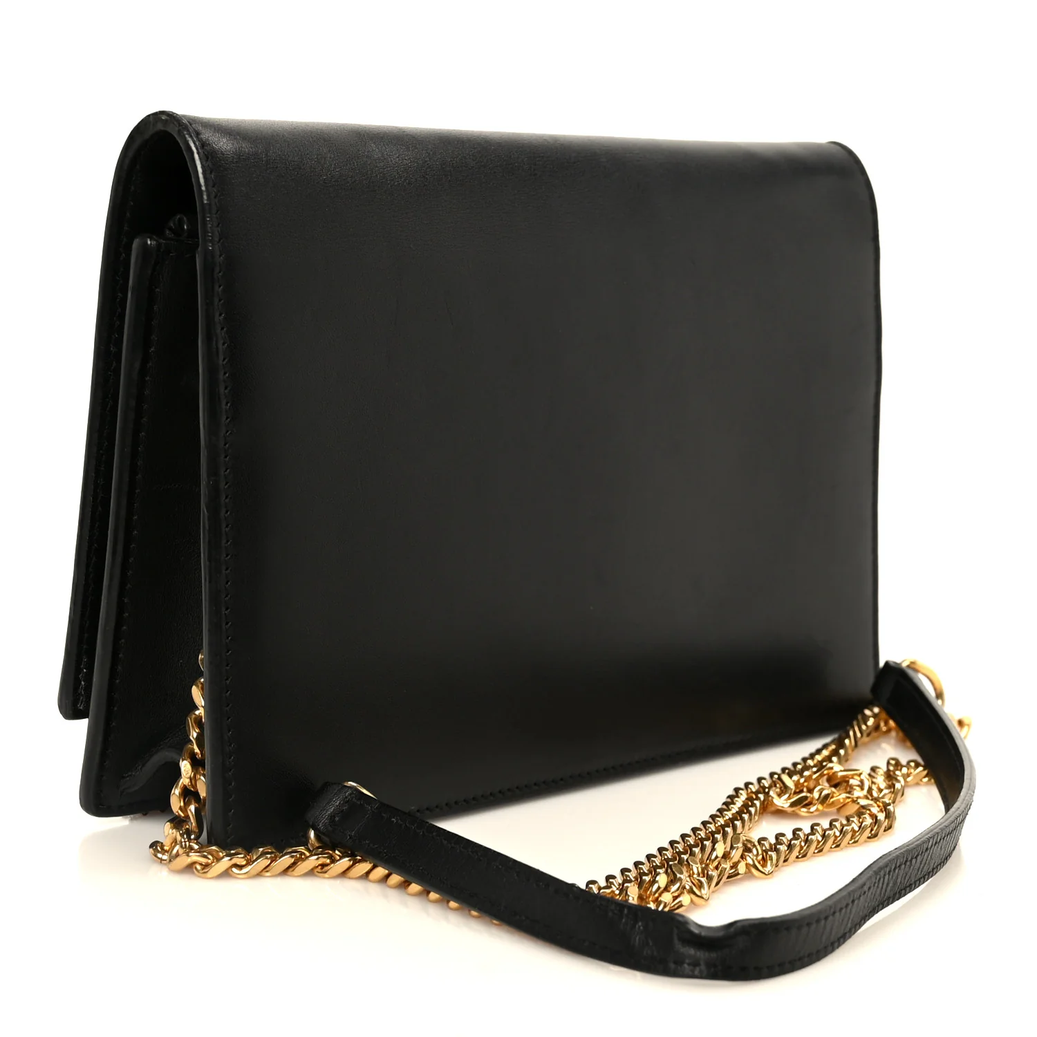 Smooth Calfskin Classic Monogram Kate Tassel Chain Wallet Black - Top Club
